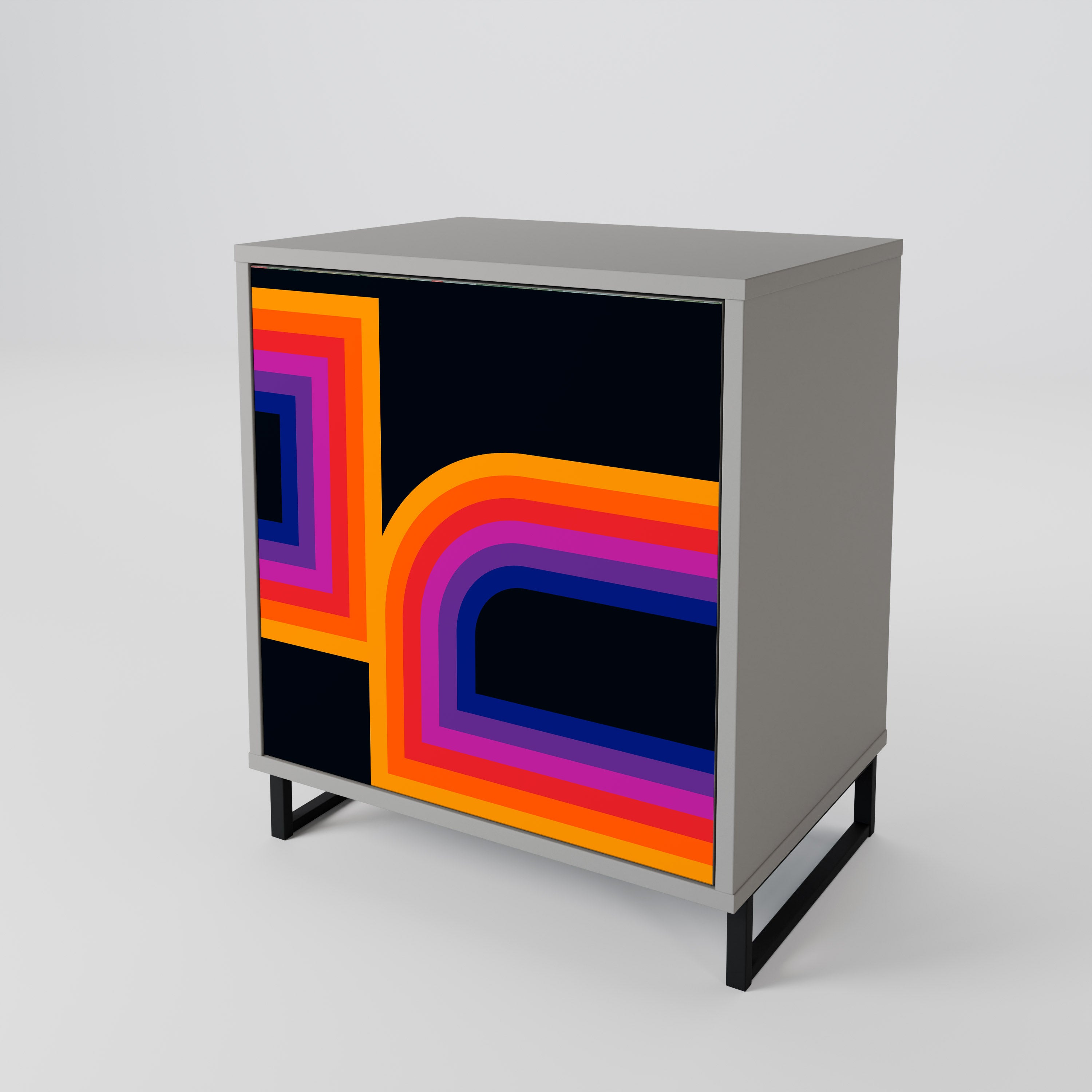 BLINDED BY THE LIGHTS Sideboard mit 1 Tür in Grau