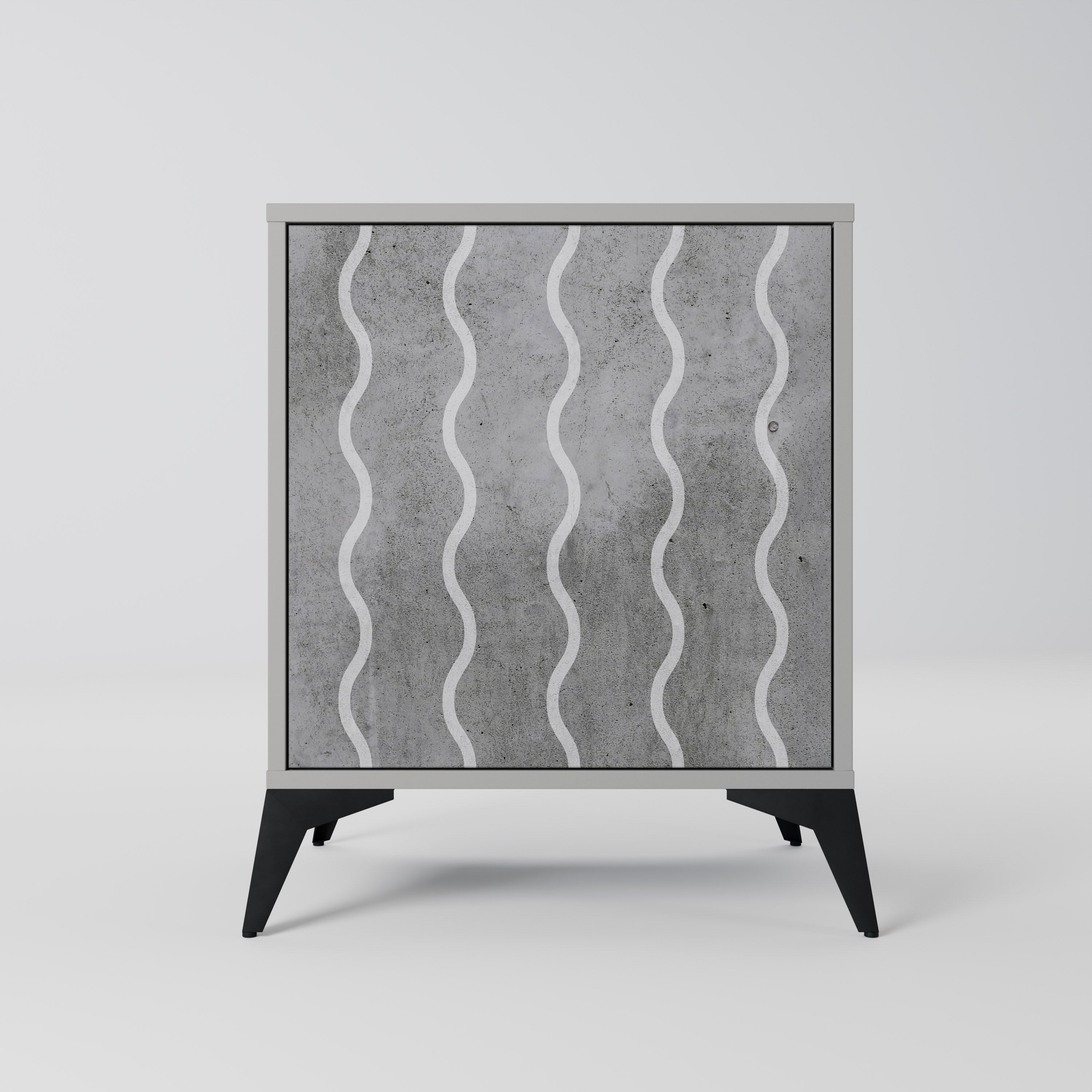 WAVES OF CONCRETE Sideboard mit 1 Tür in Grau