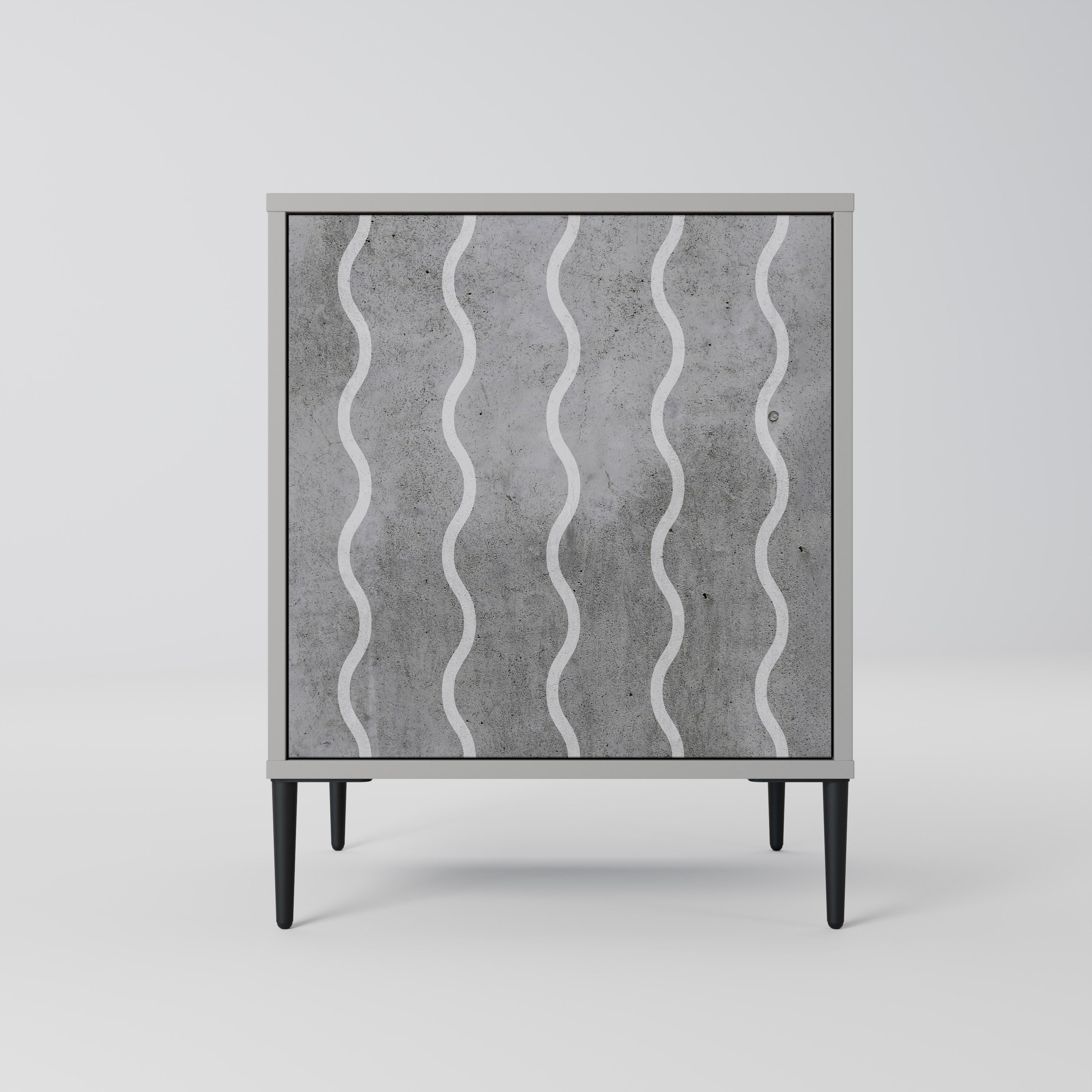 WAVES OF CONCRETE Sideboard mit 1 Tür in Grau