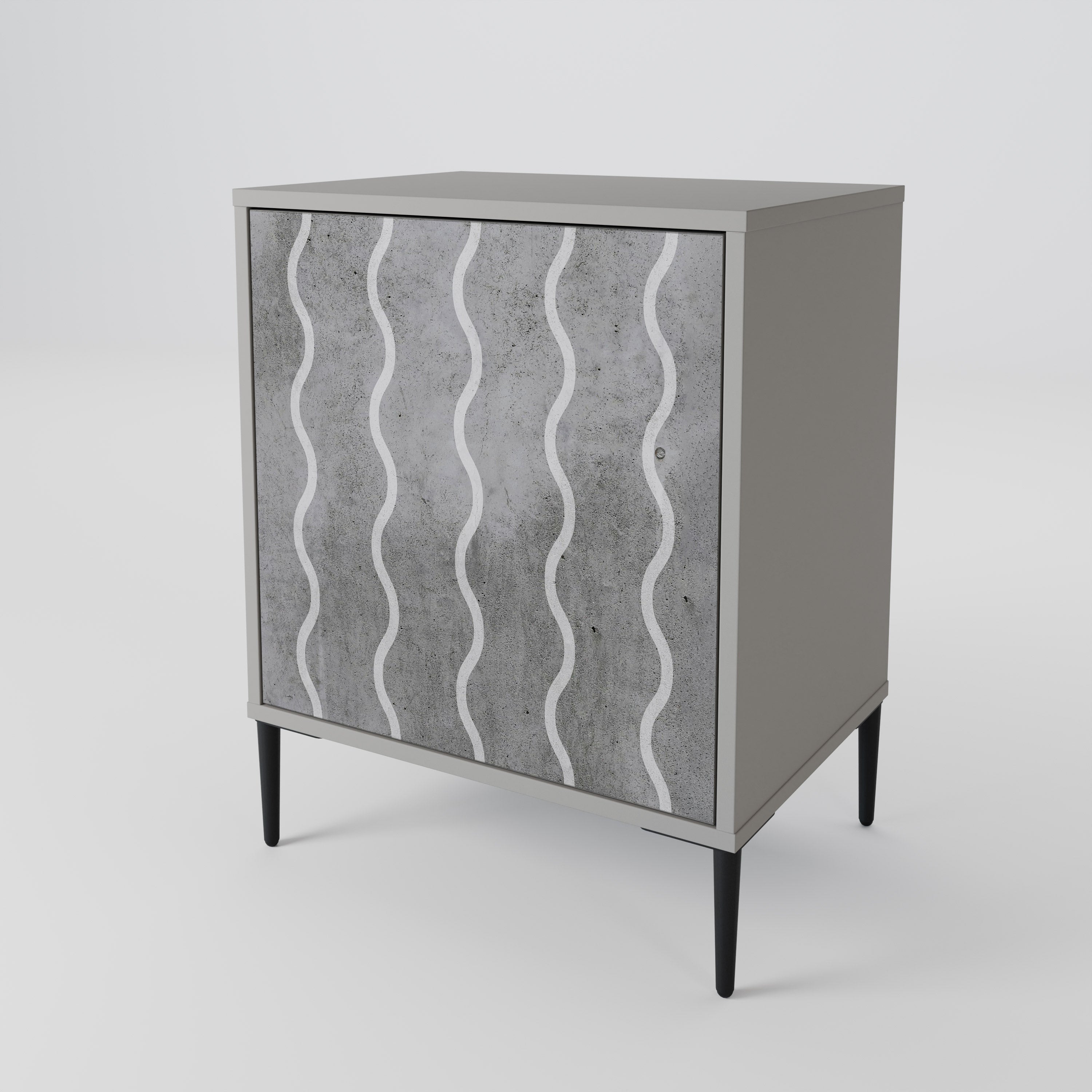 WAVES OF CONCRETE Sideboard mit 1 Tür in Grau
