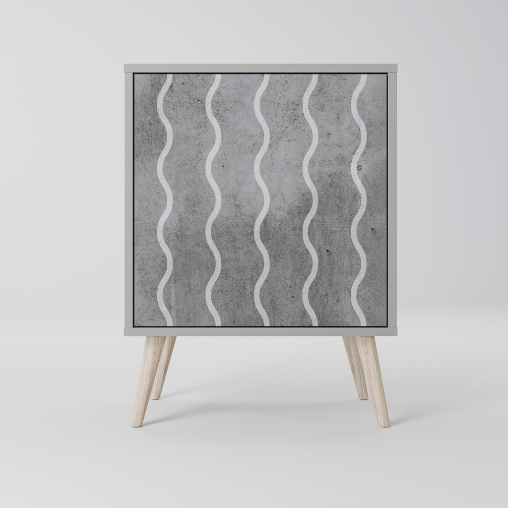 WAVES OF CONCRETE Sideboard mit 1 Tür in Grau