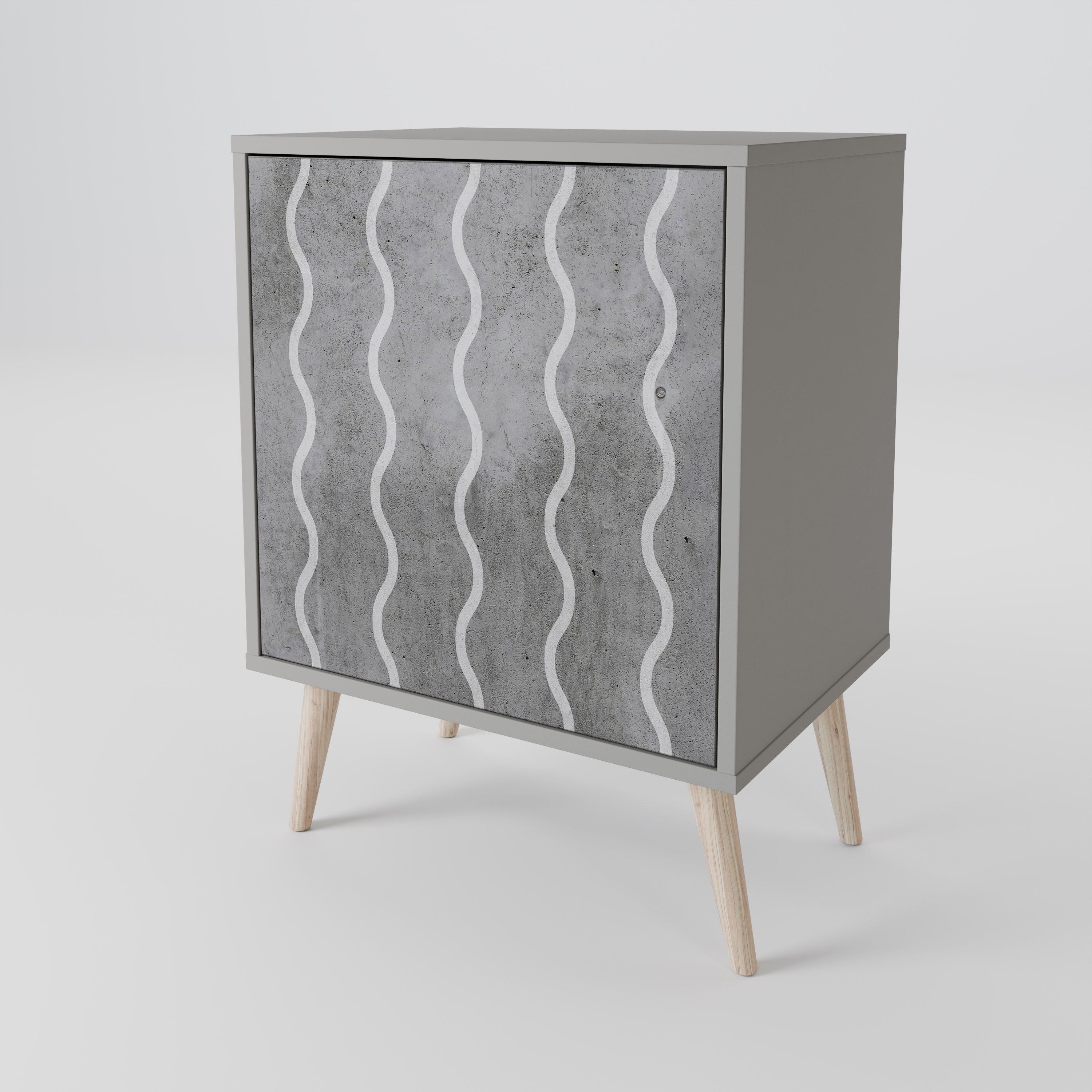 WAVES OF CONCRETE Sideboard mit 1 Tür in Grau