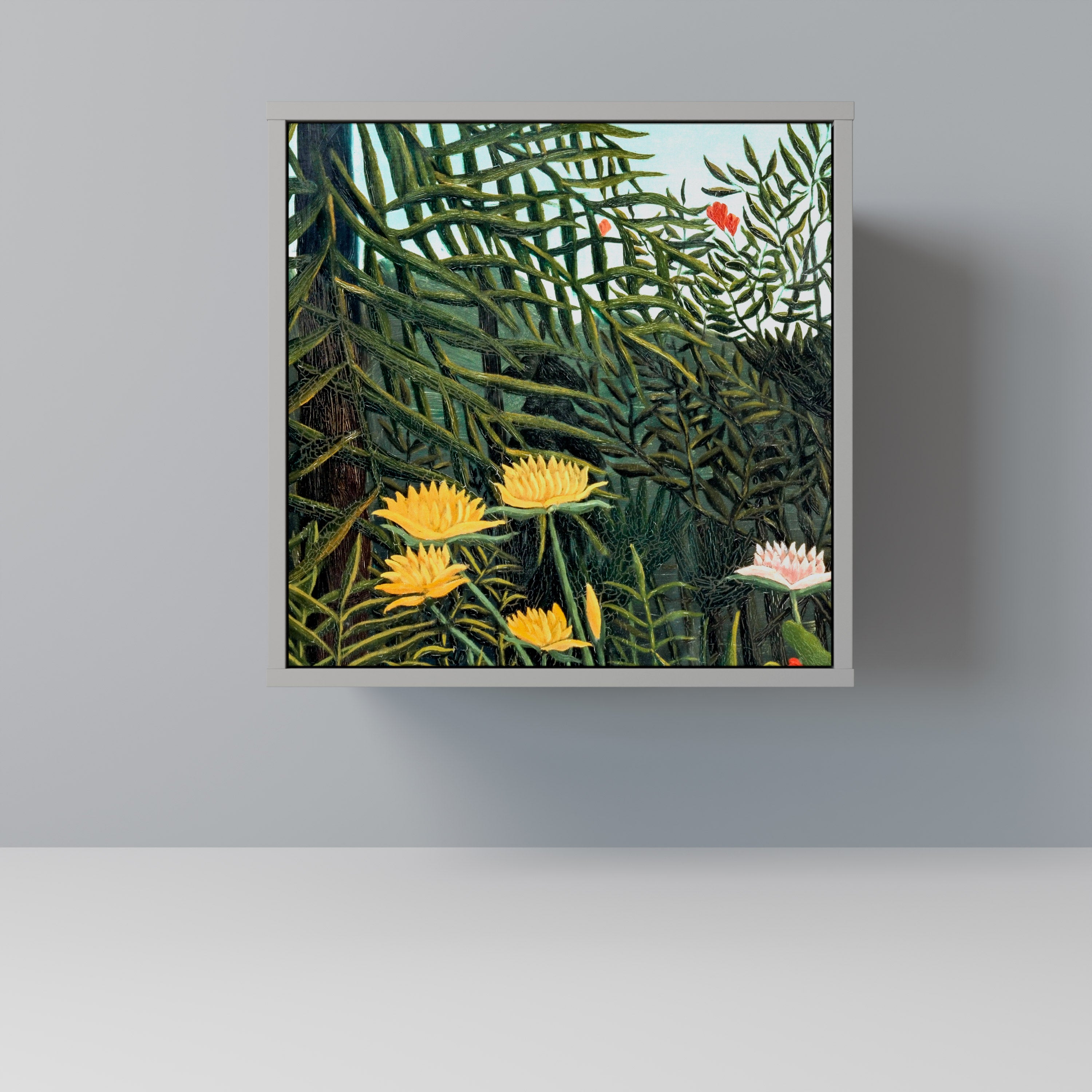 VIRGIN FOREST WITH SUNSET Sideboard mit 1 Tür in Grau