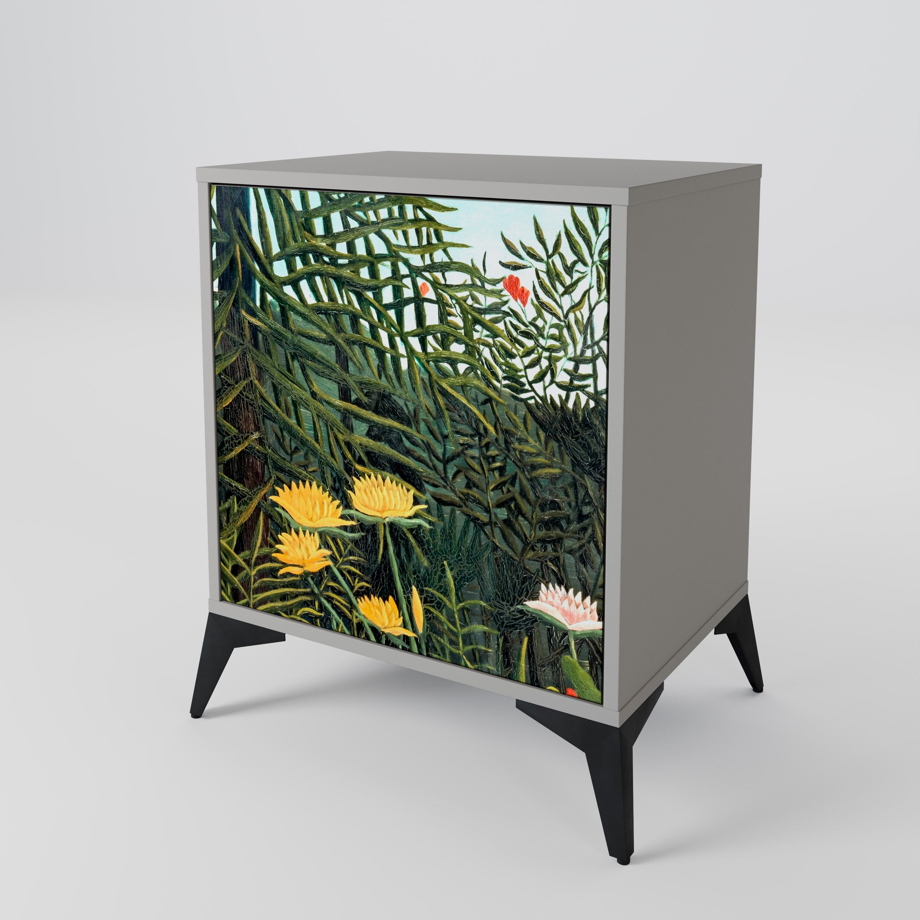 VIRGIN FOREST WITH SUNSET Sideboard mit 1 Tür in Grau