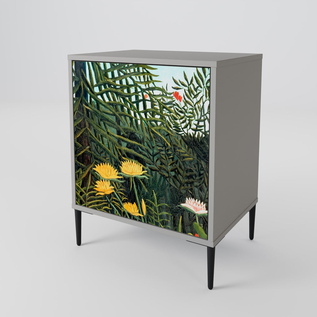 VIRGIN FOREST WITH SUNSET Sideboard mit 1 Tür in Grau