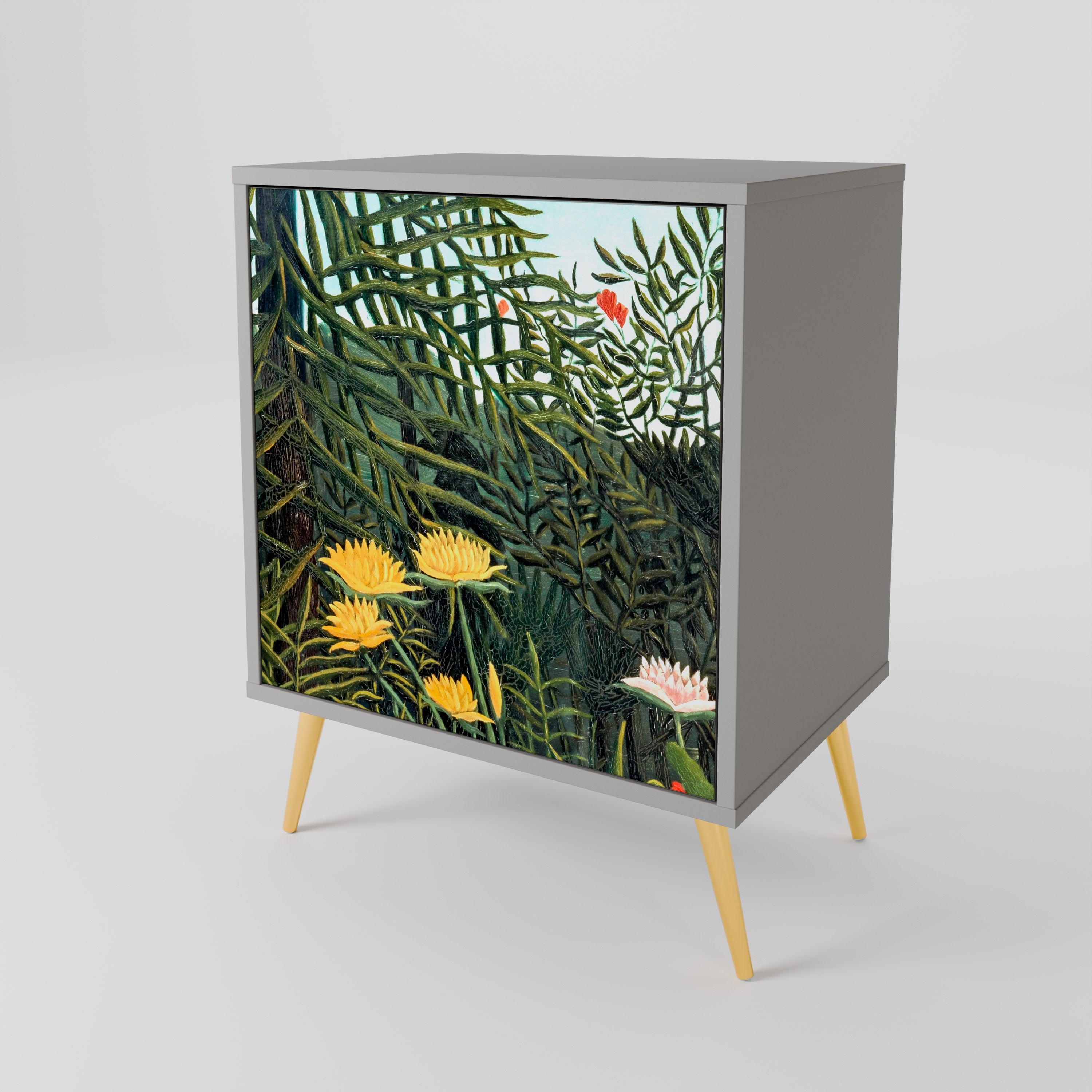 VIRGIN FOREST WITH SUNSET Sideboard mit 1 Tür in Grau