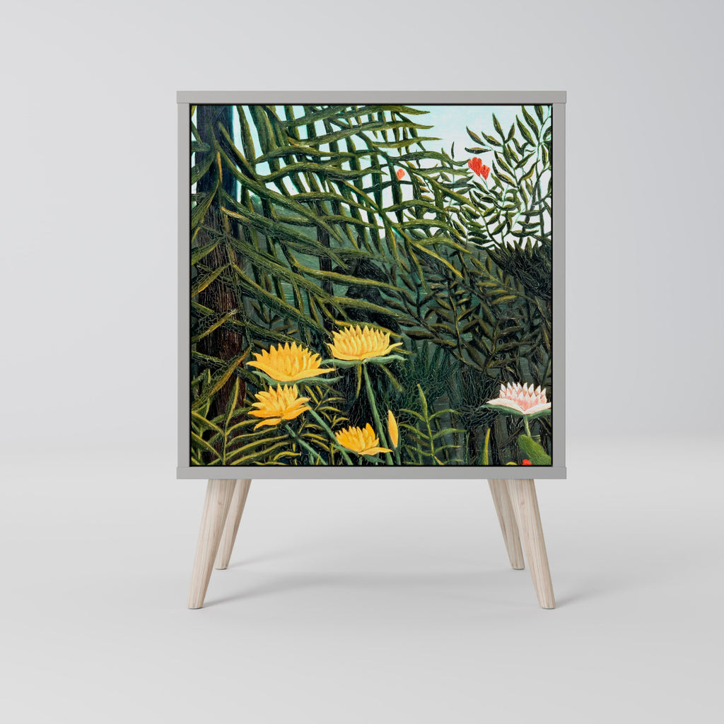 VIRGIN FOREST WITH SUNSET Sideboard mit 1 Tür in Grau