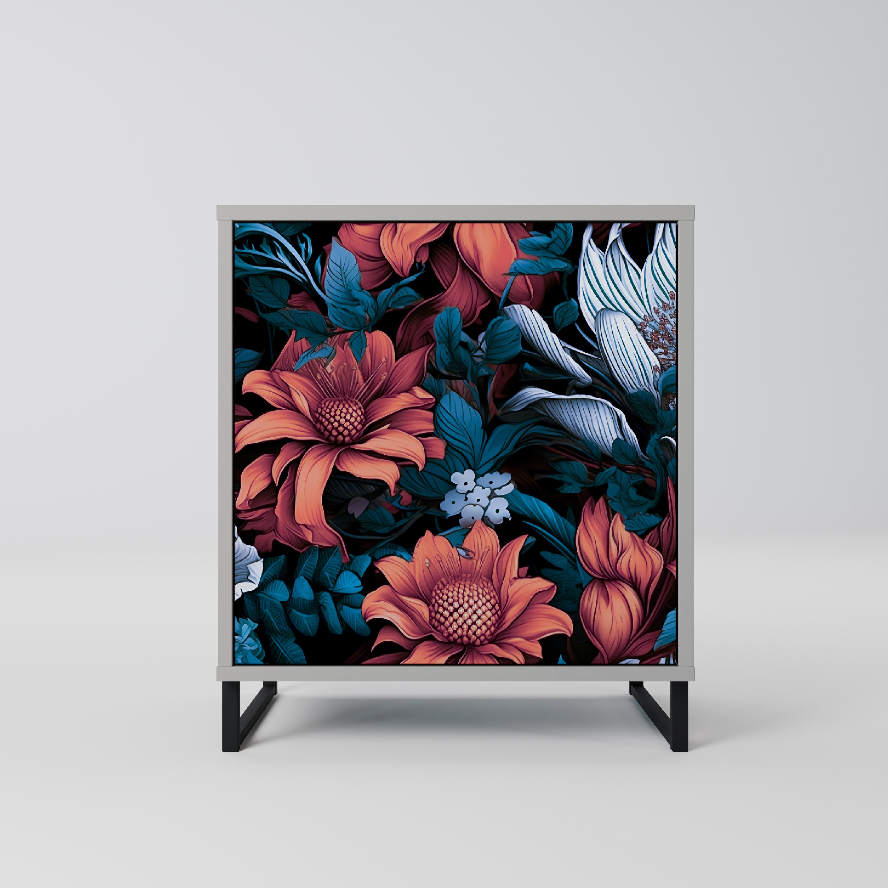 ETHEREAL BLOSSOMS Sideboard mit 1 Tür in Grau