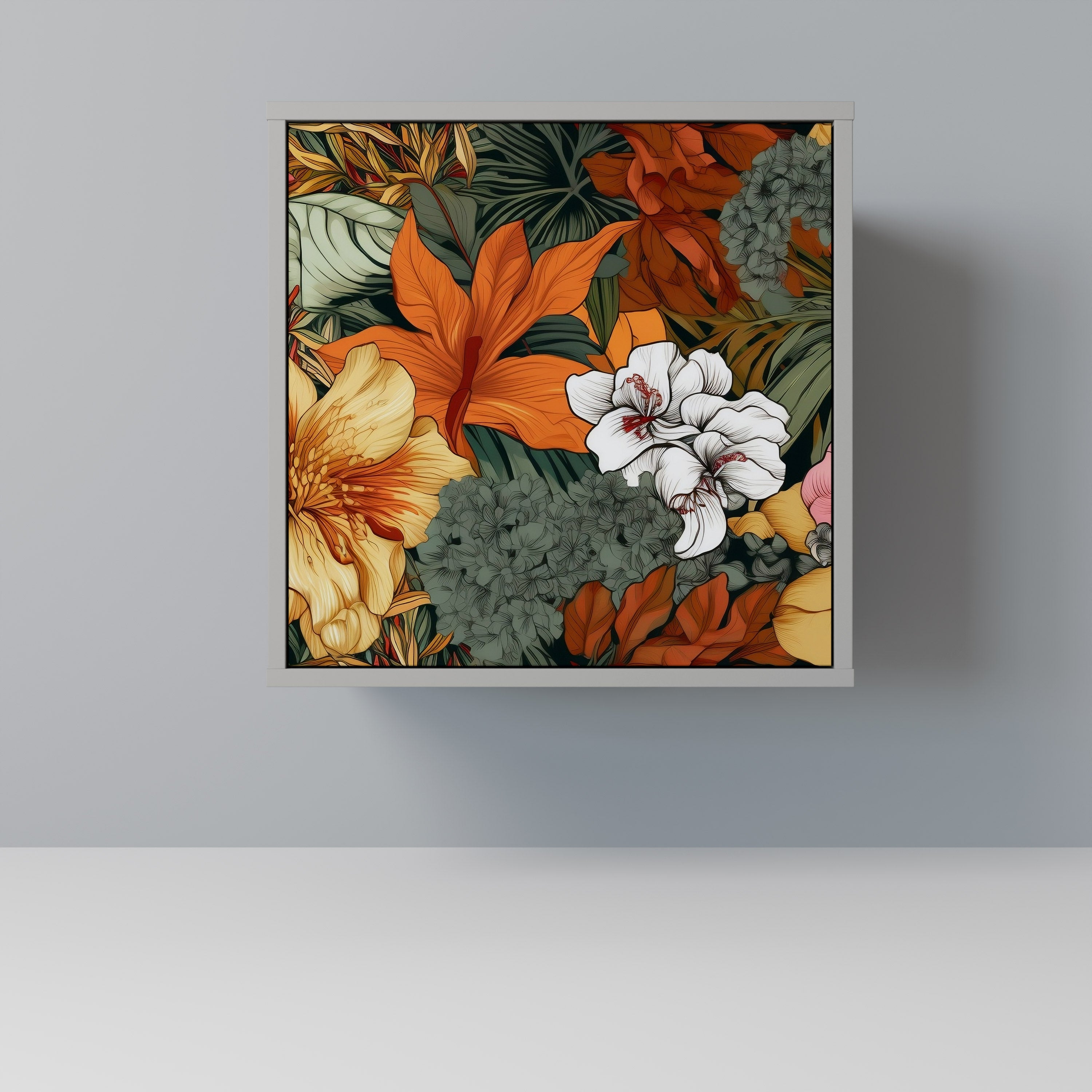 RADIANT FLORA Sideboard mit 1 Tür in Grau