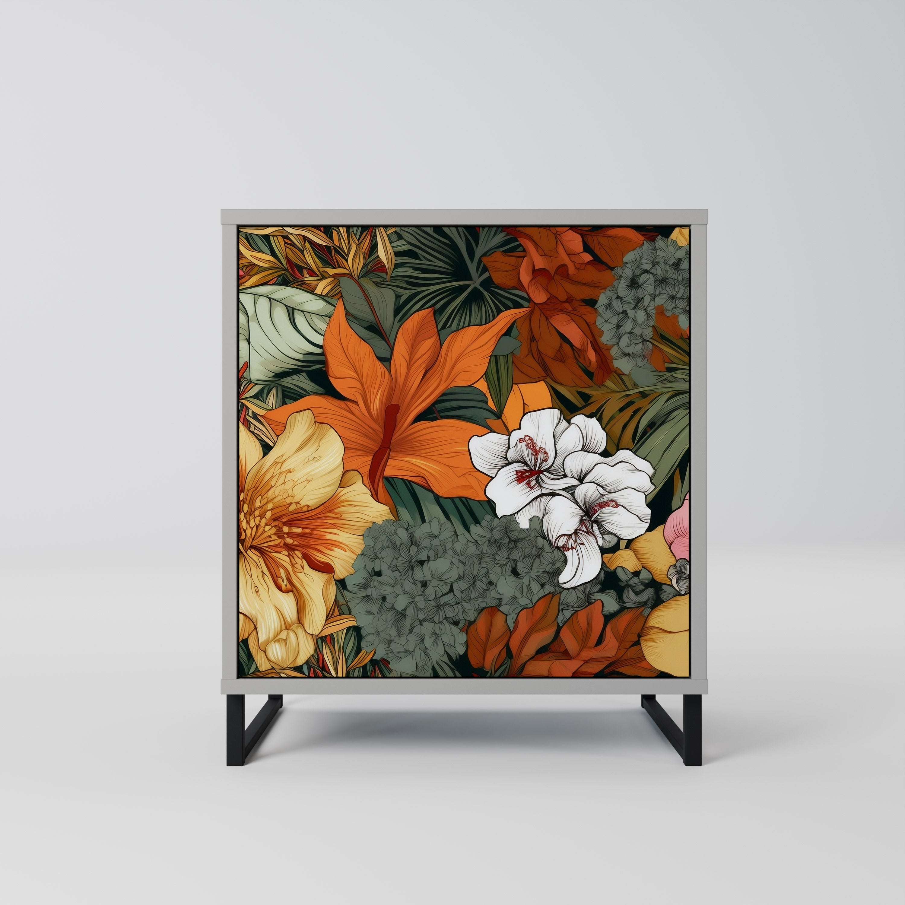 RADIANT FLORA Sideboard mit 1 Tür in Grau