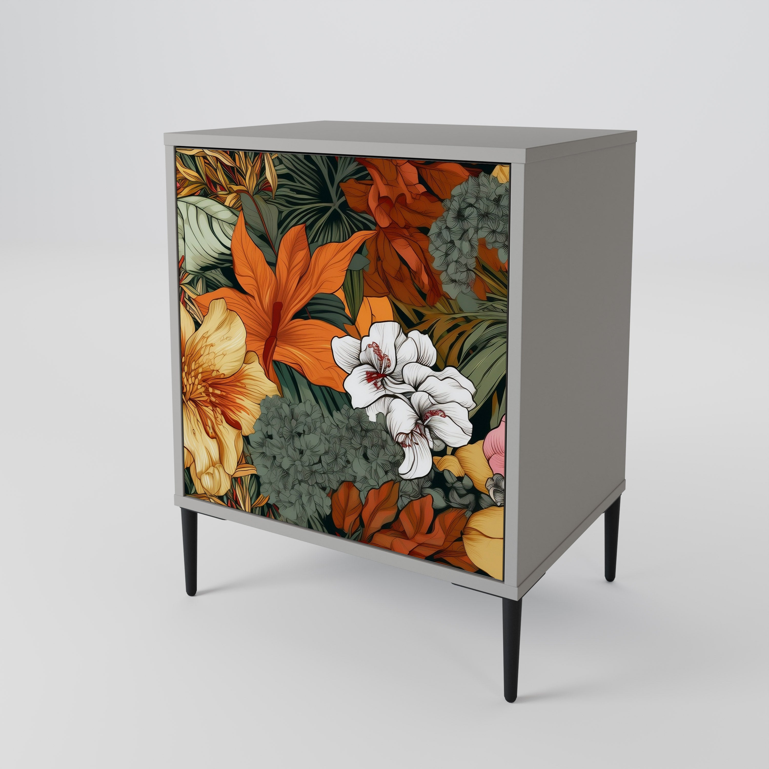 RADIANT FLORA Sideboard mit 1 Tür in Grau