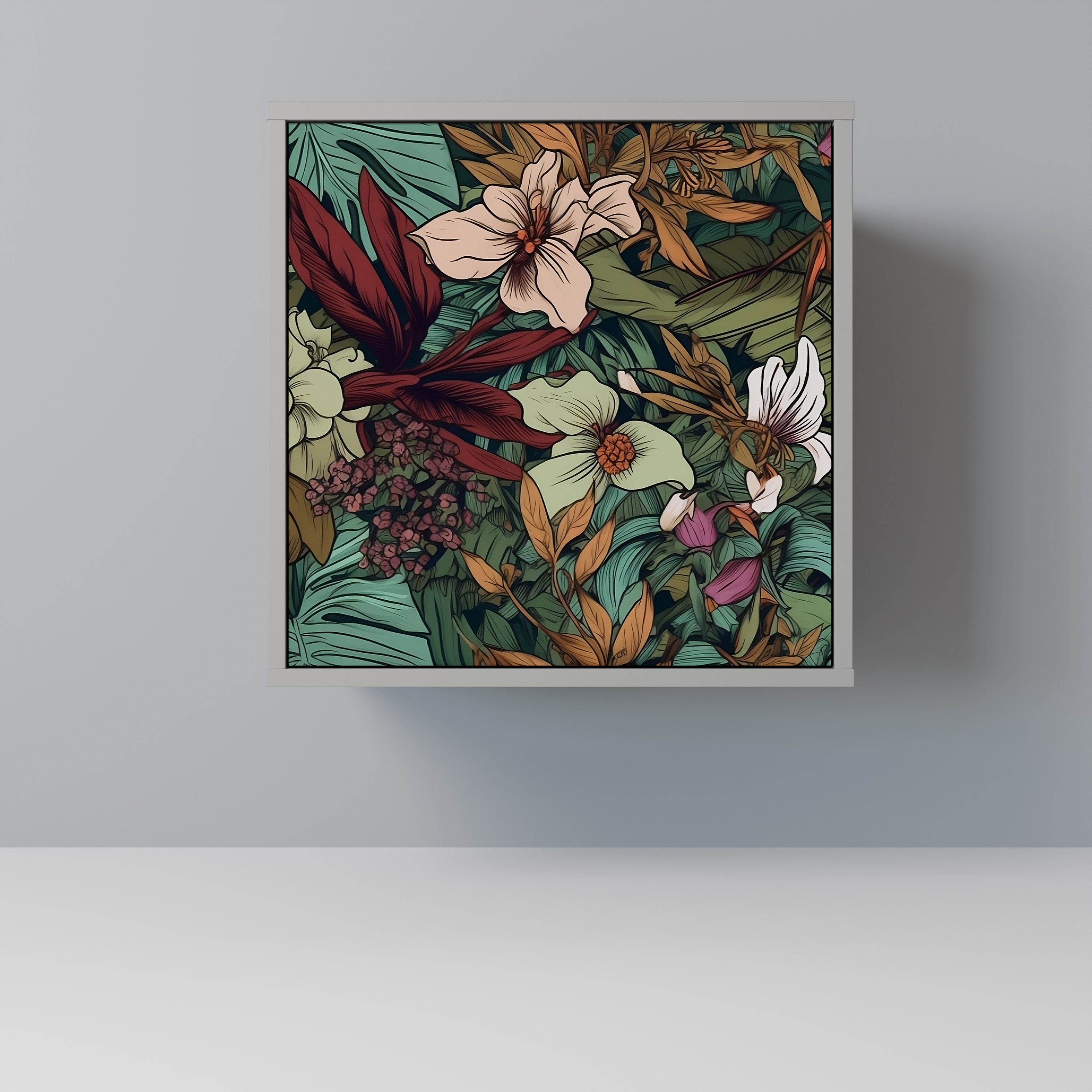 BOTANICAL EMERGENCE Sideboard mit 1 Tür in Grau