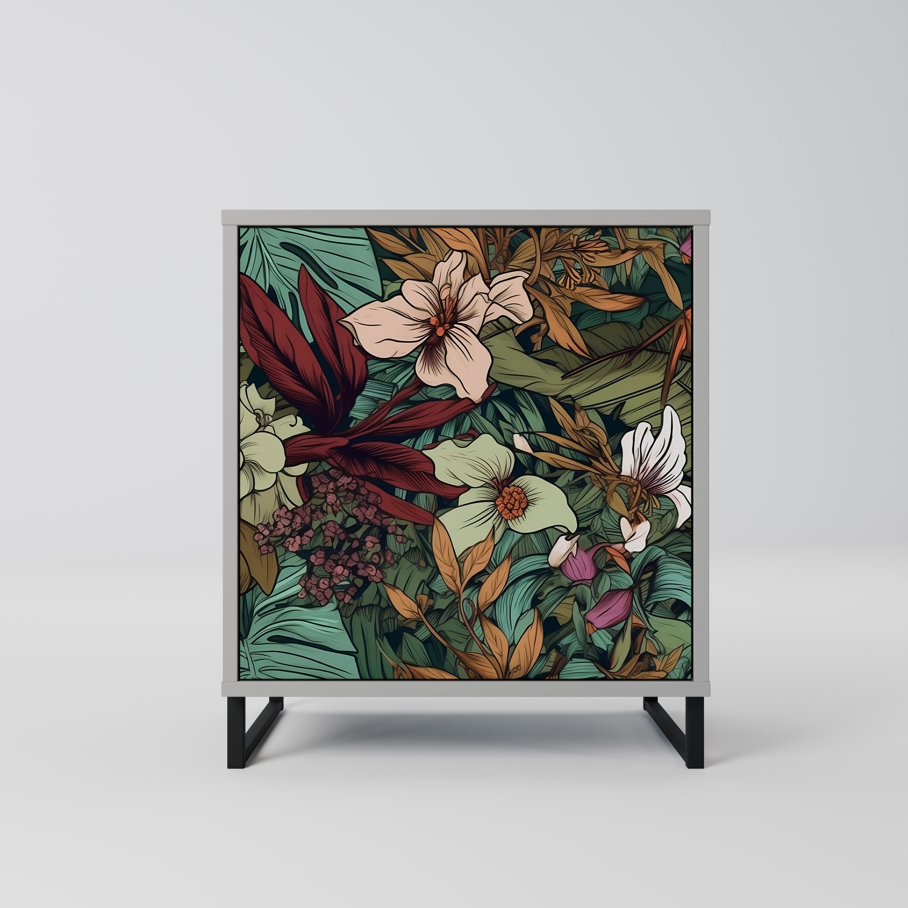 BOTANICAL EMERGENCE Sideboard mit 1 Tür in Grau