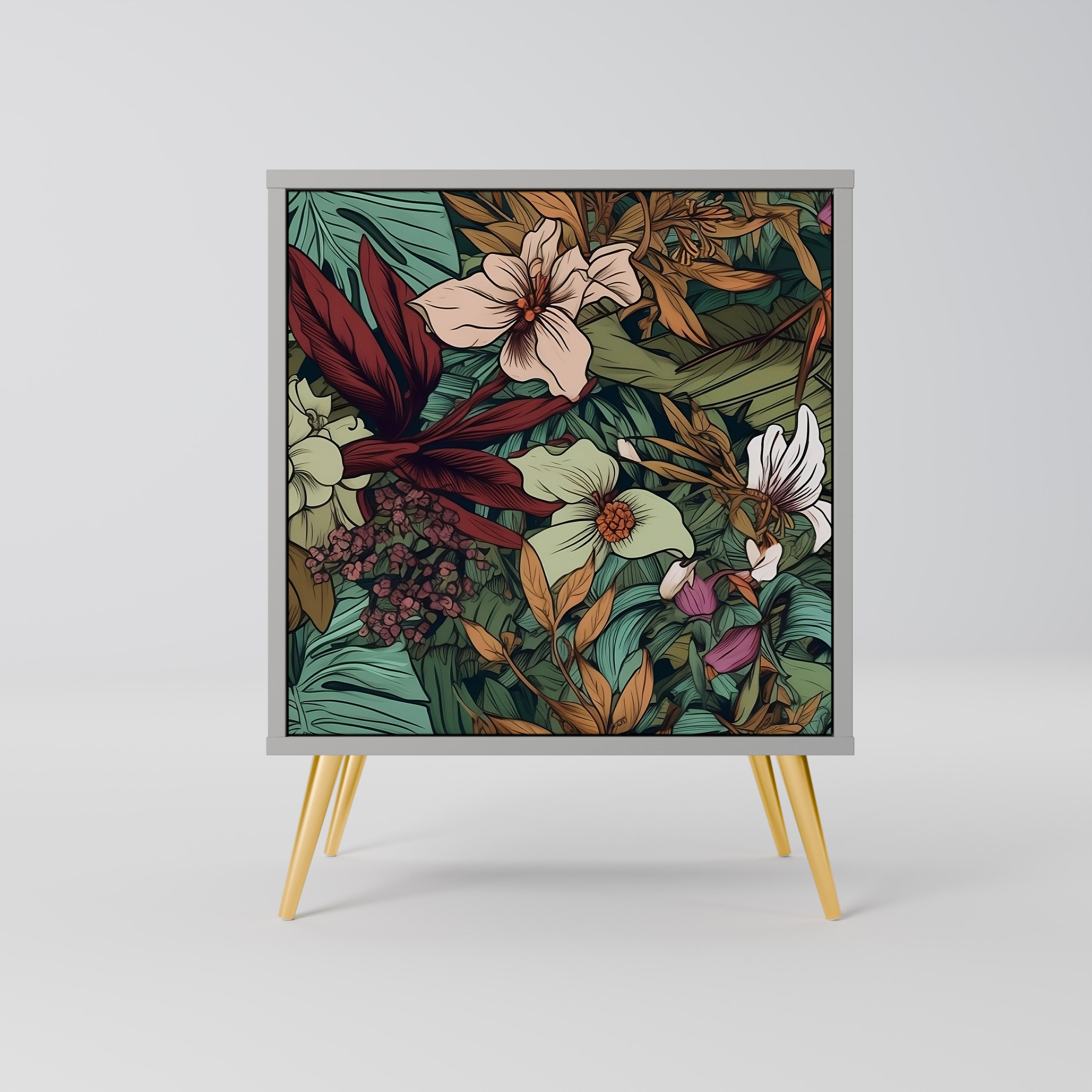 BOTANICAL EMERGENCE Sideboard mit 1 Tür in Grau