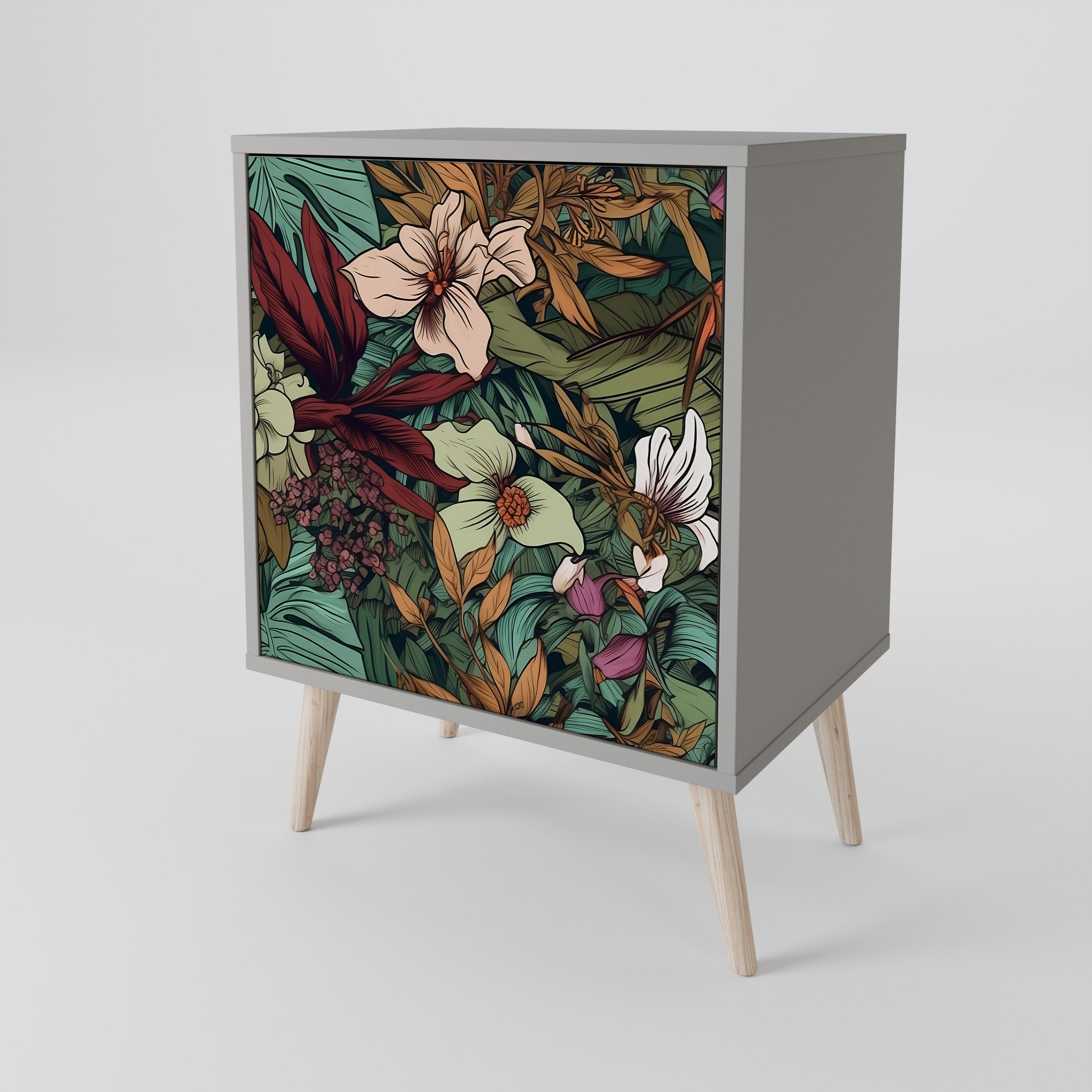 BOTANICAL EMERGENCE Sideboard mit 1 Tür in Grau