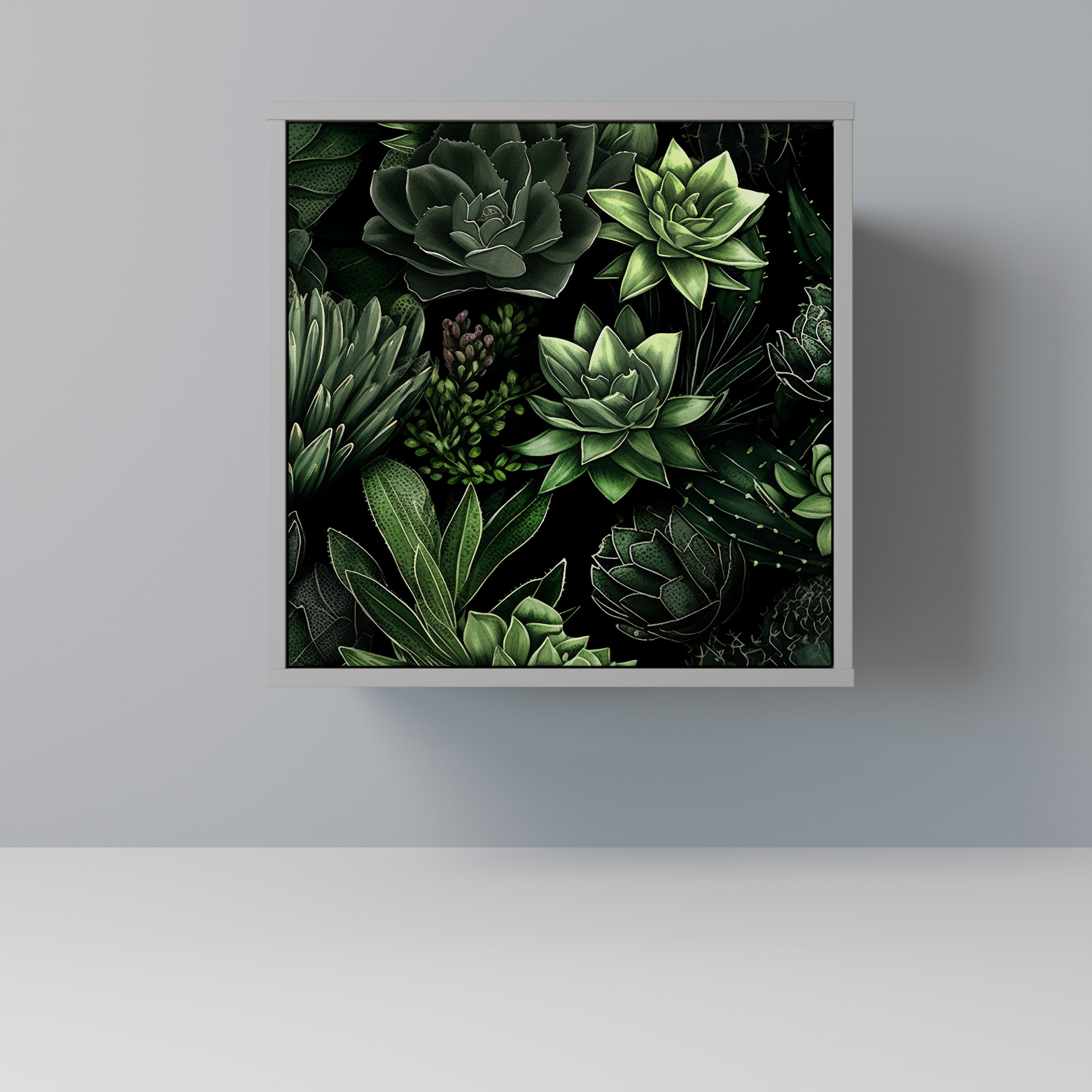 SUCCULENT JUNGLE Sideboard mit 1 Tür in Grau