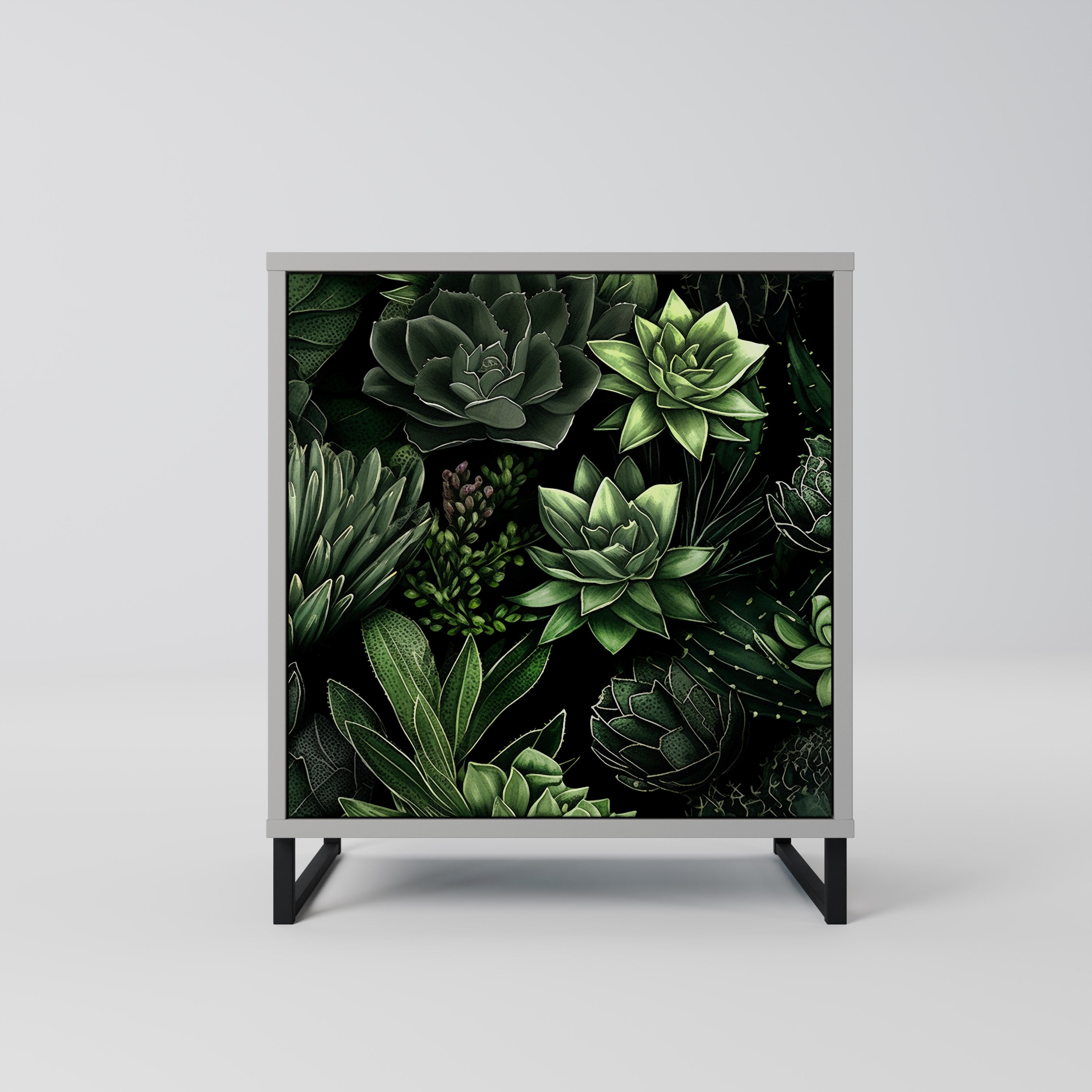 SUCCULENT JUNGLE Sideboard mit 1 Tür in Grau