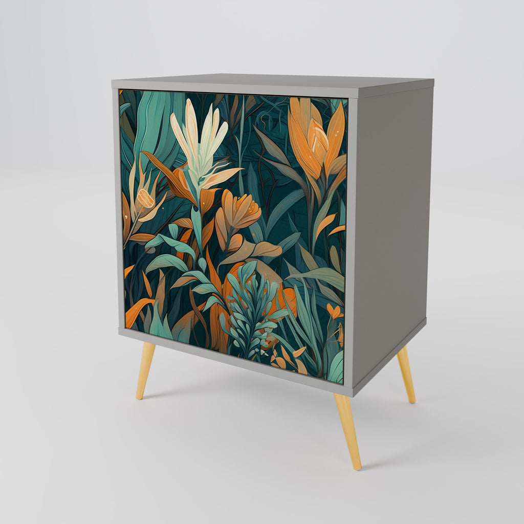 FLORAL SERENITY Sideboard mit 1 Tür in Grau