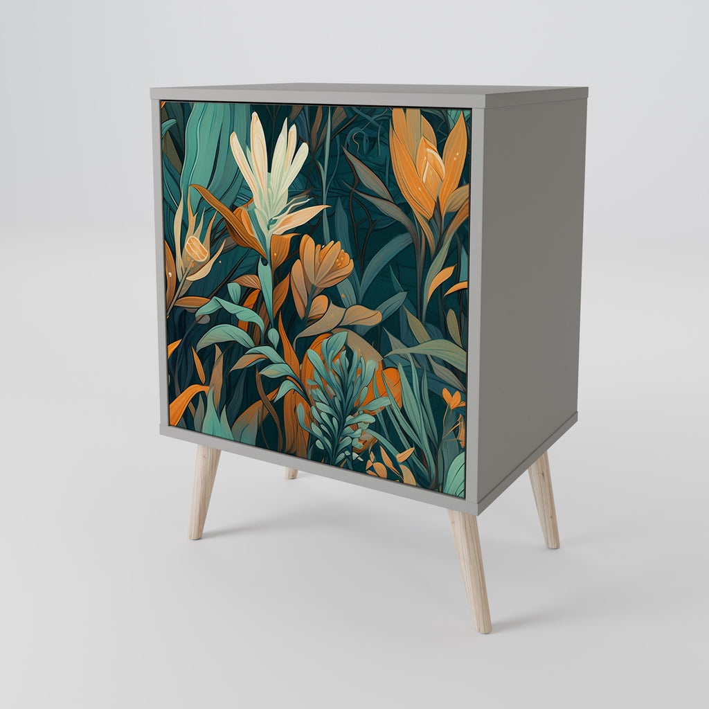 FLORAL SERENITY Sideboard mit 1 Tür in Grau