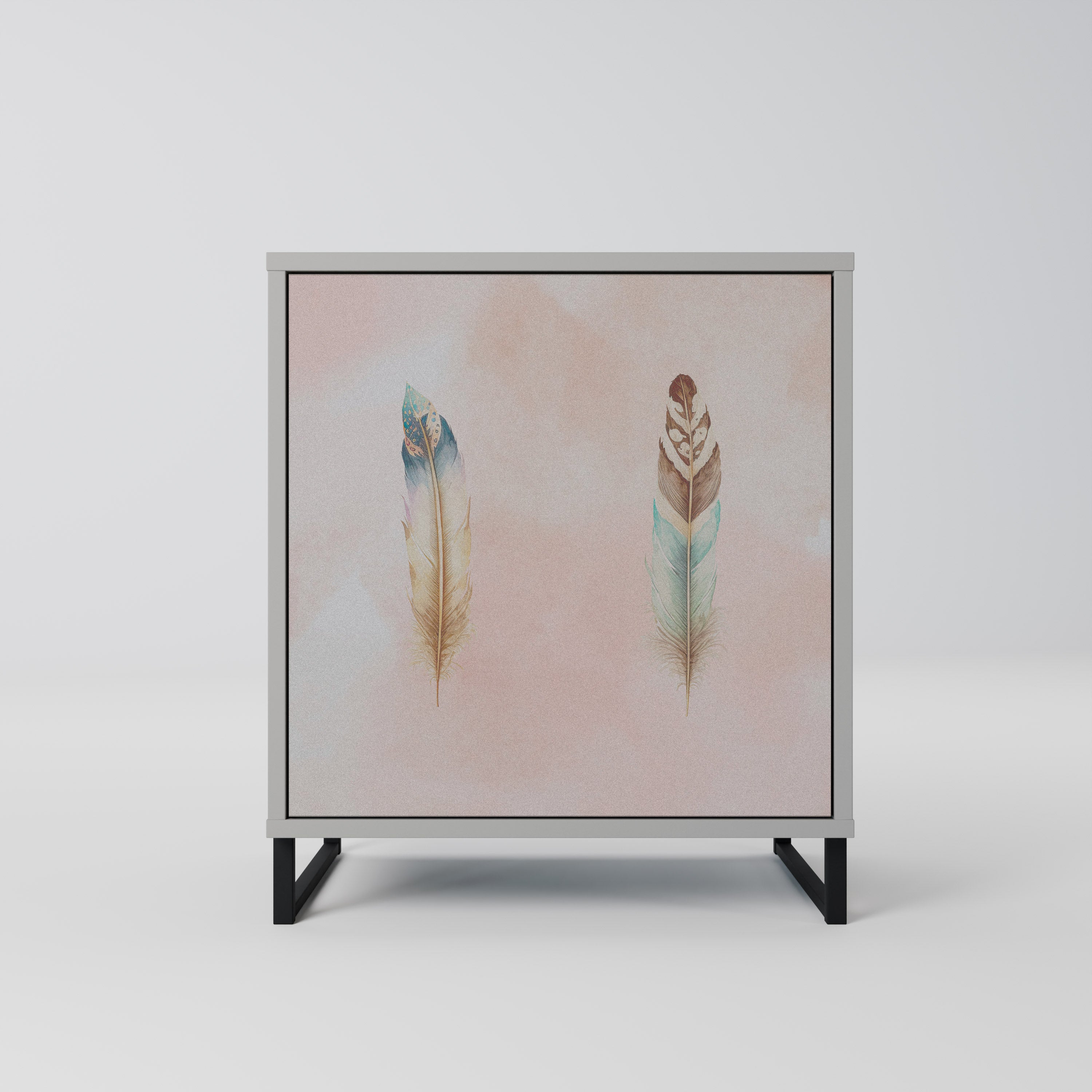 THE DELIQUESCE Sideboard mit 1 Tür in Grau