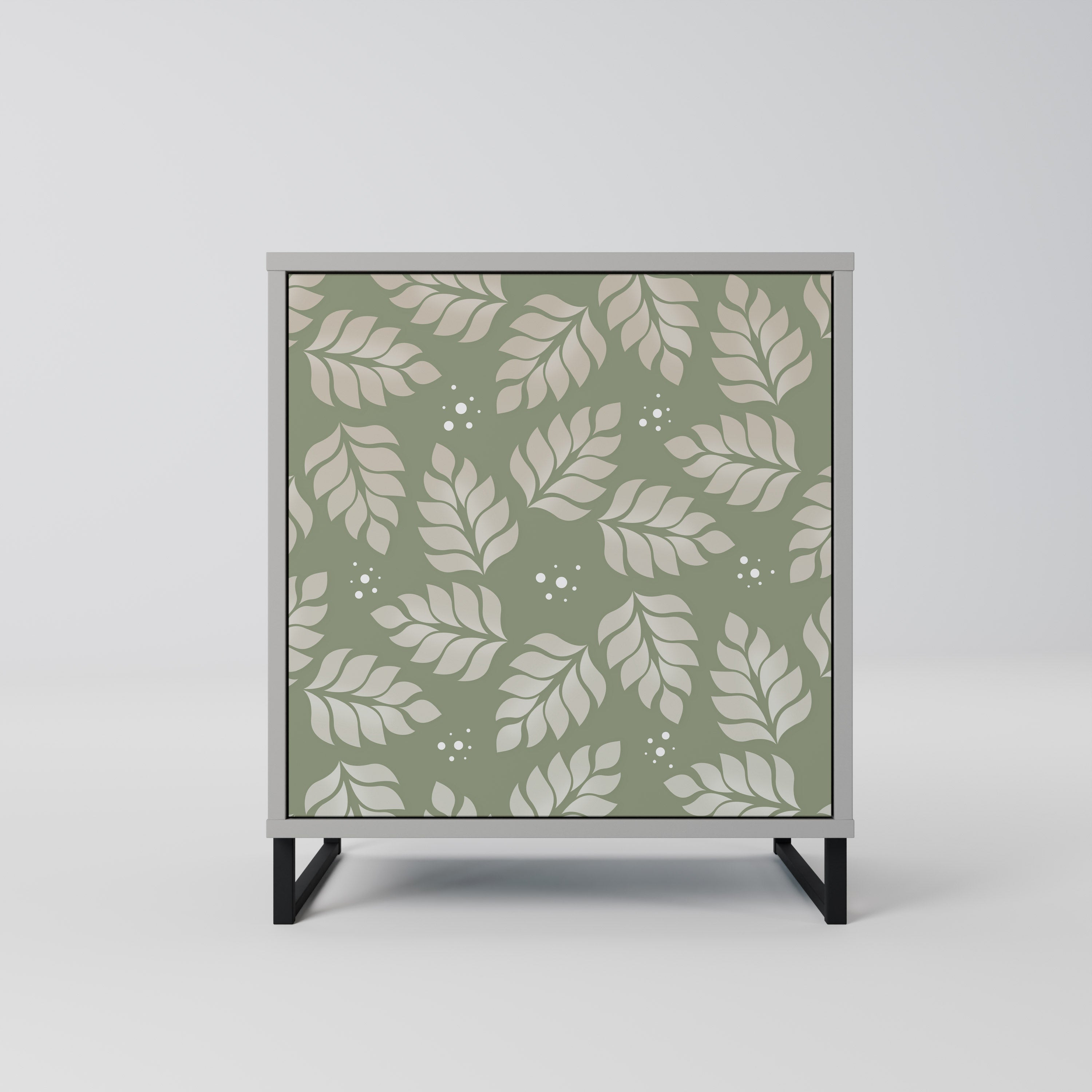 LEAVES ON GREEN Sideboard mit 1 Tür in Grau