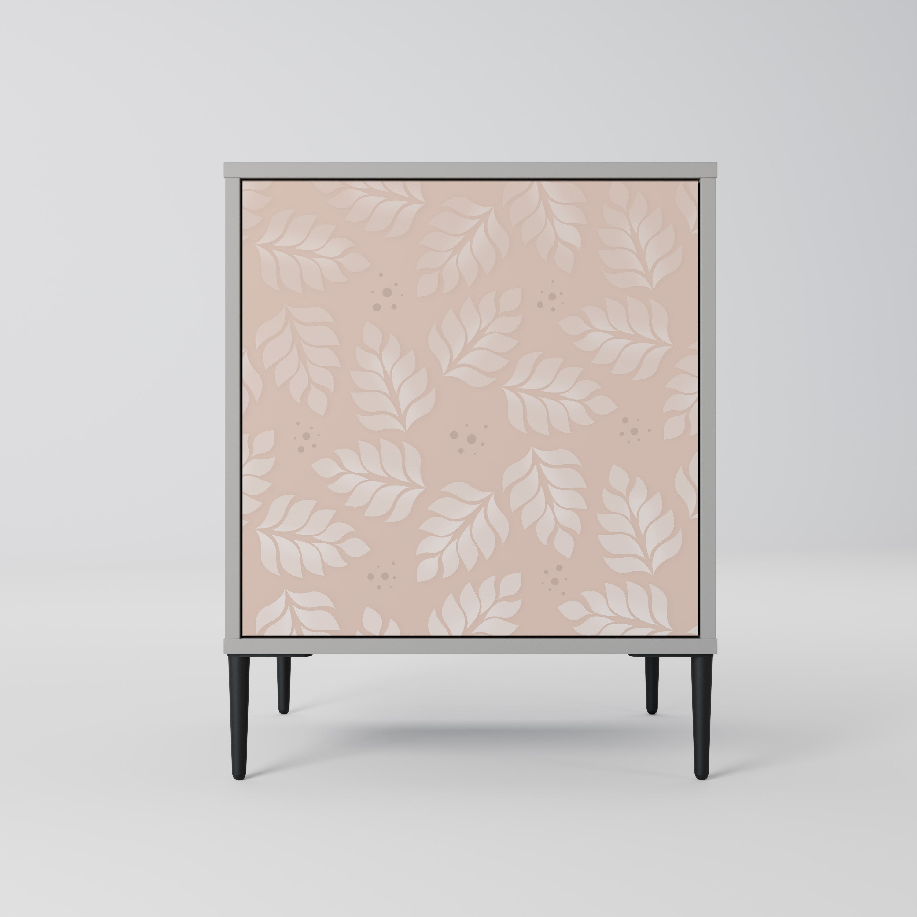 LEAVES ON BEIGE Sideboard mit 1 Tür in Grau