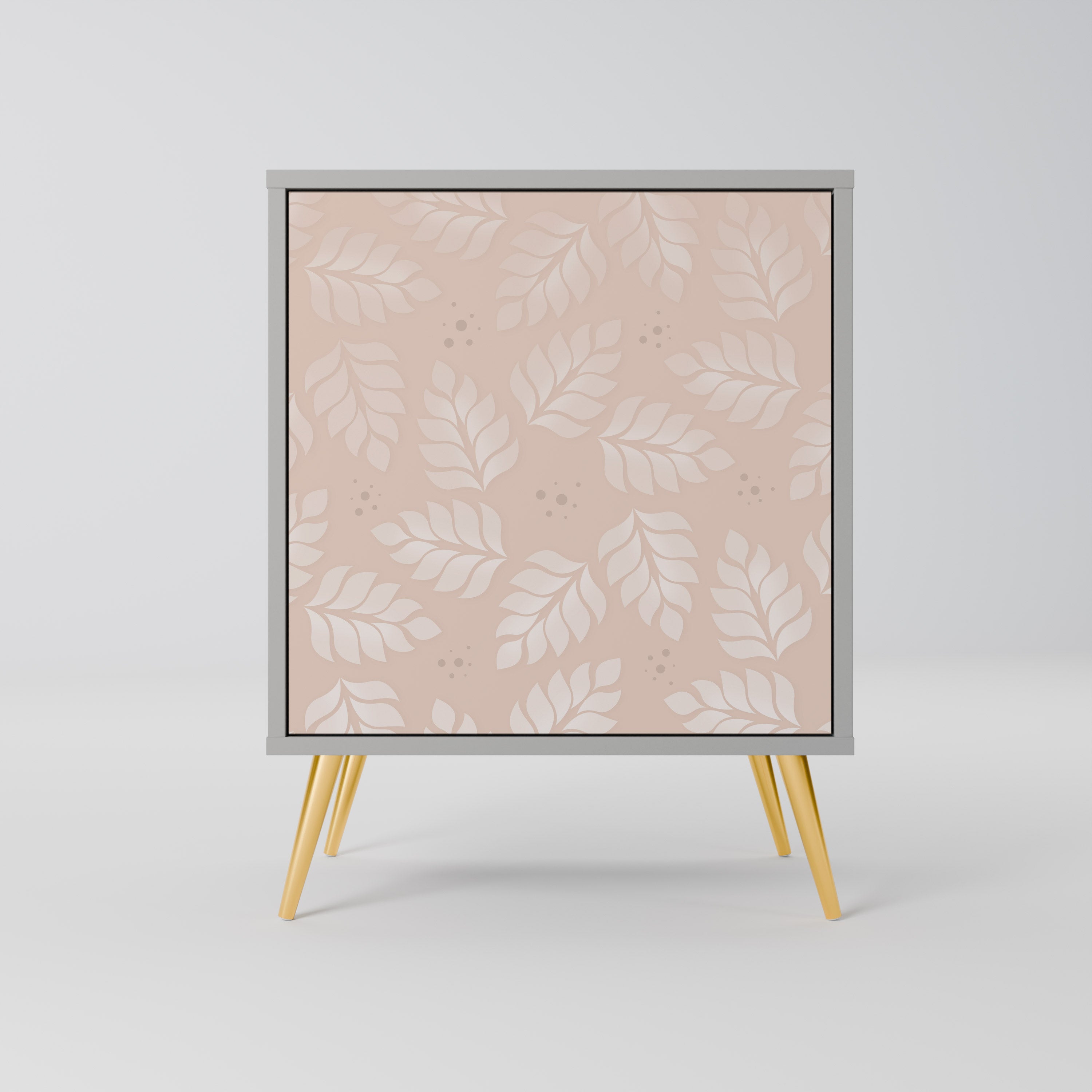 LEAVES ON BEIGE Sideboard mit 1 Tür in Grau