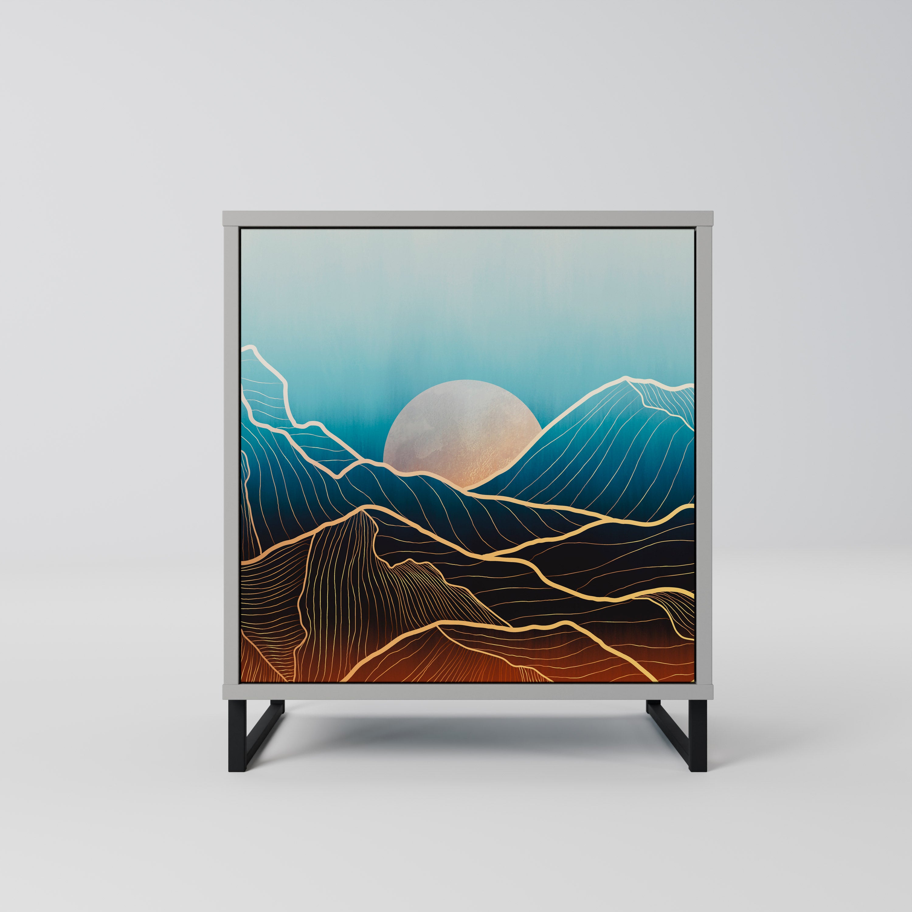 LUNAR SECRETS Sideboard mit 1 Tür in Grau