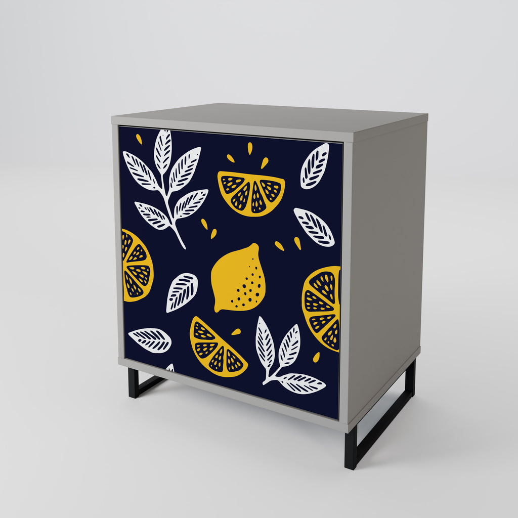 CITRUS BLACK AND WHITE Sideboard mit 1 Tür in Grau