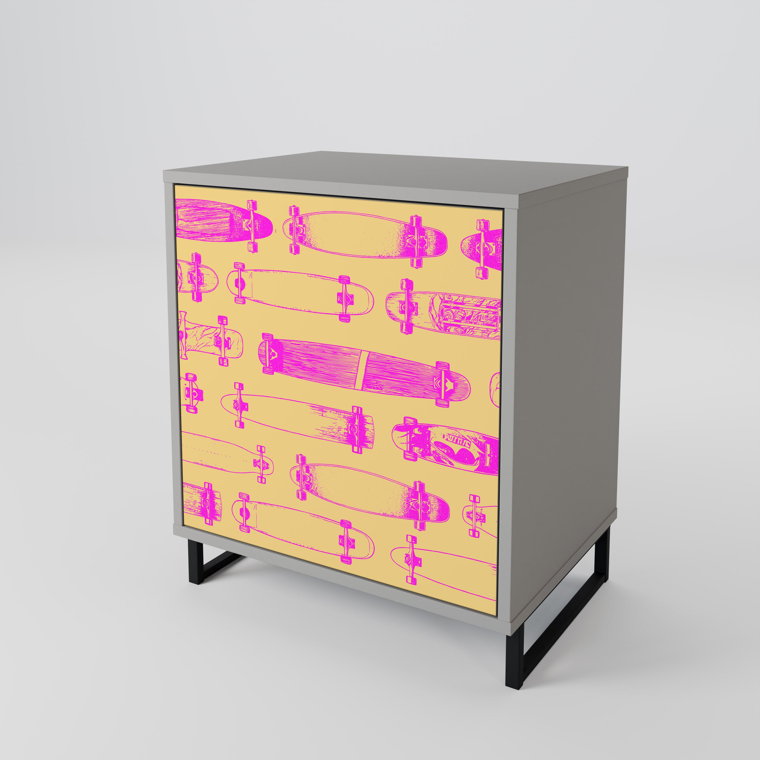 SKATEBOARD ARTISTRY Sideboard mit 1 Tür in Grau