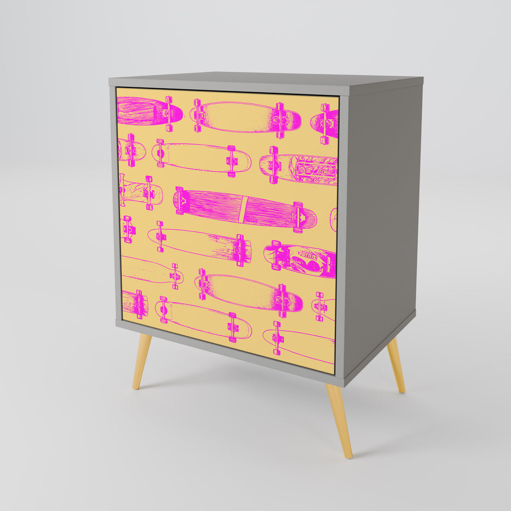 SKATEBOARD ARTISTRY Sideboard mit 1 Tür in Grau