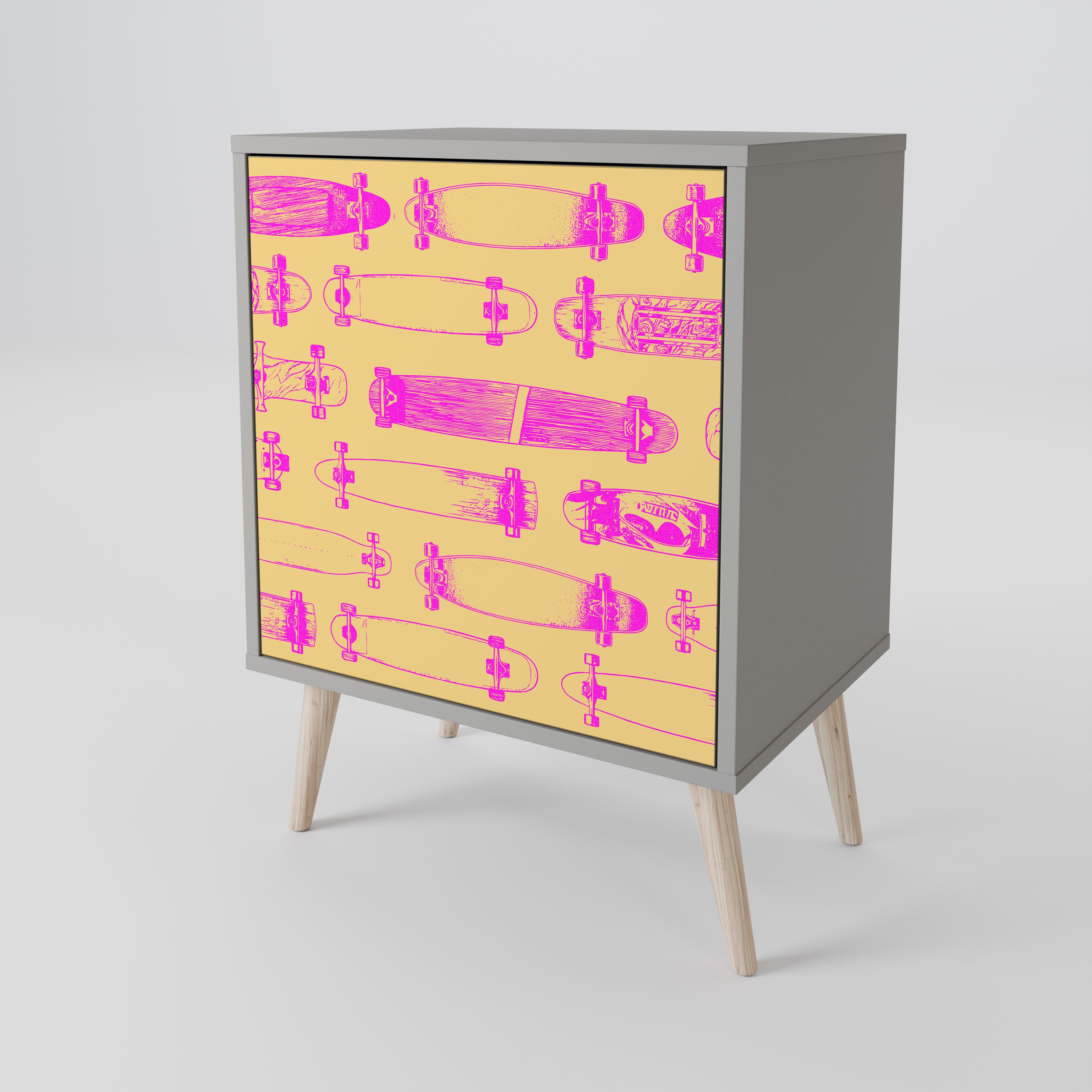 SKATEBOARD ARTISTRY Sideboard mit 1 Tür in Grau