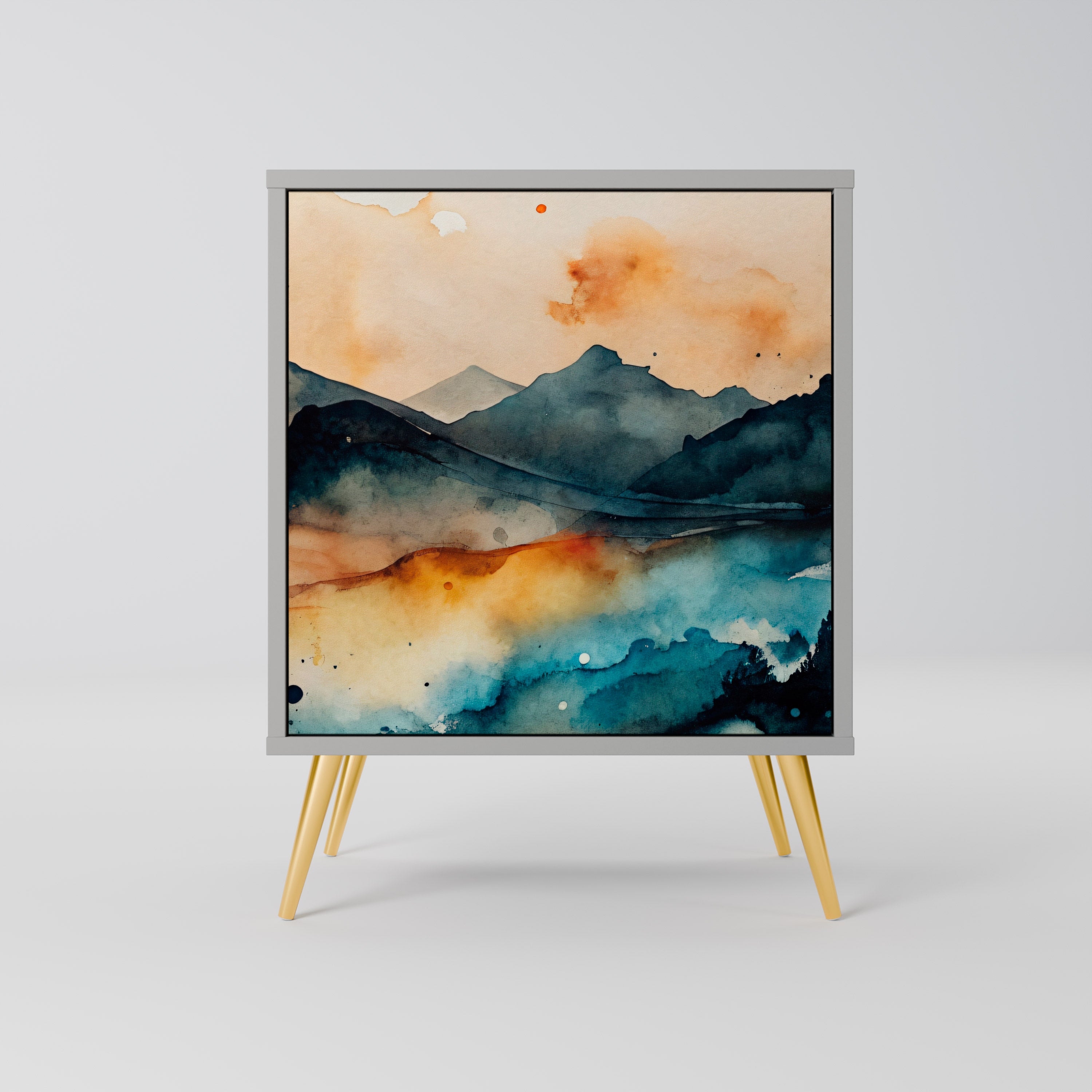 OMINOUS MOUNTAINS Sideboard mit 1 Tür in Grau