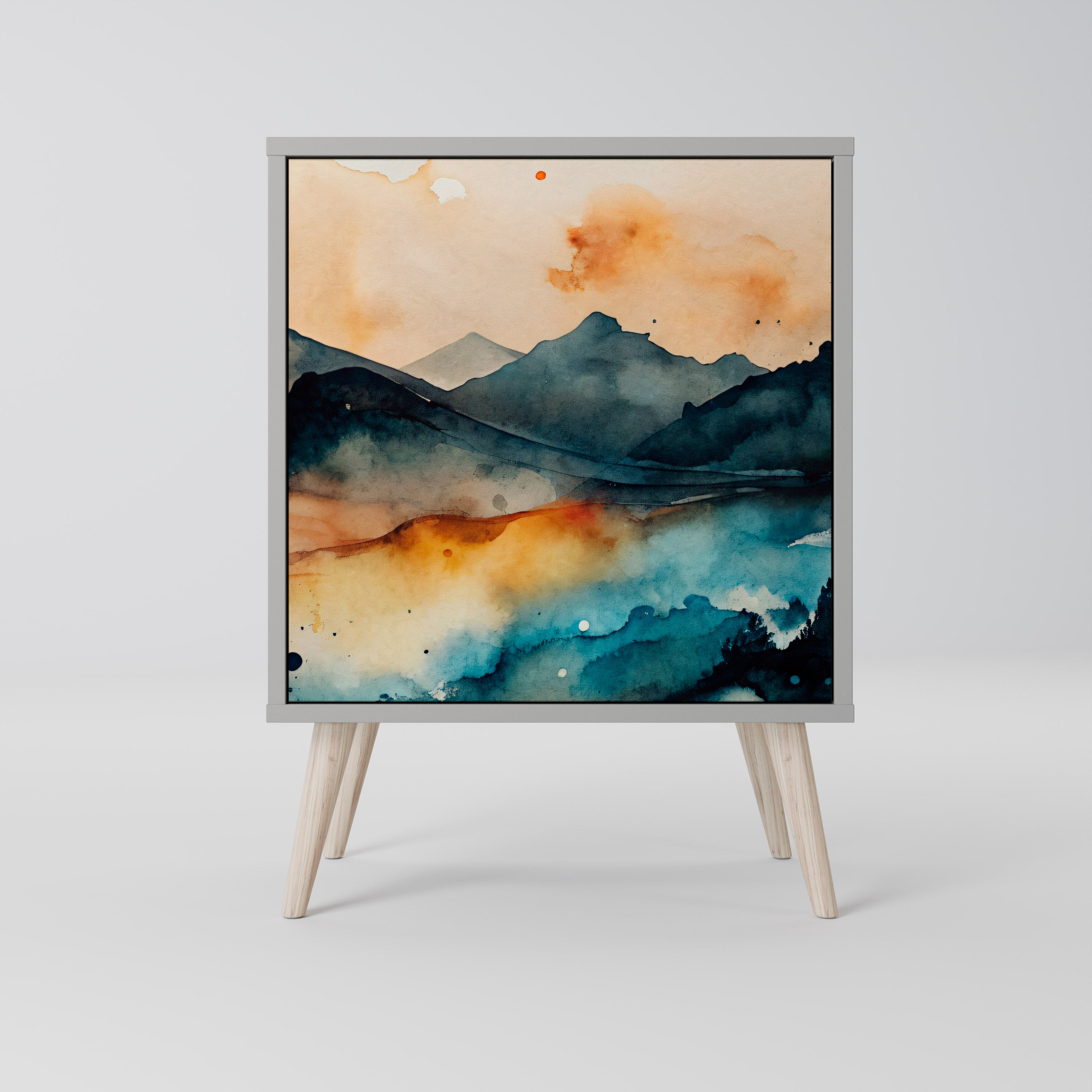 OMINOUS MOUNTAINS Sideboard mit 1 Tür in Grau