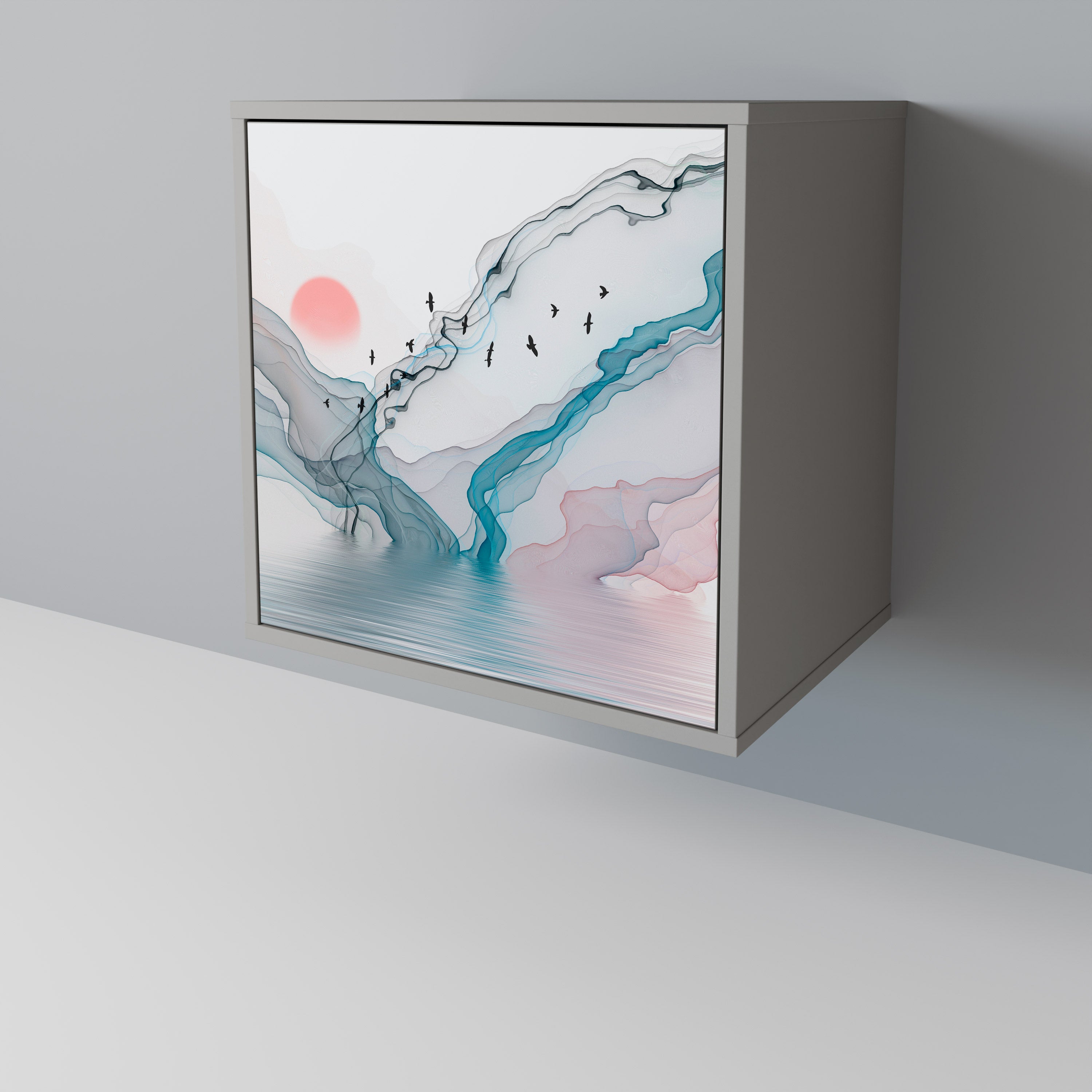 VELVET CROSSING Sideboard mit 1 Tür in Grau