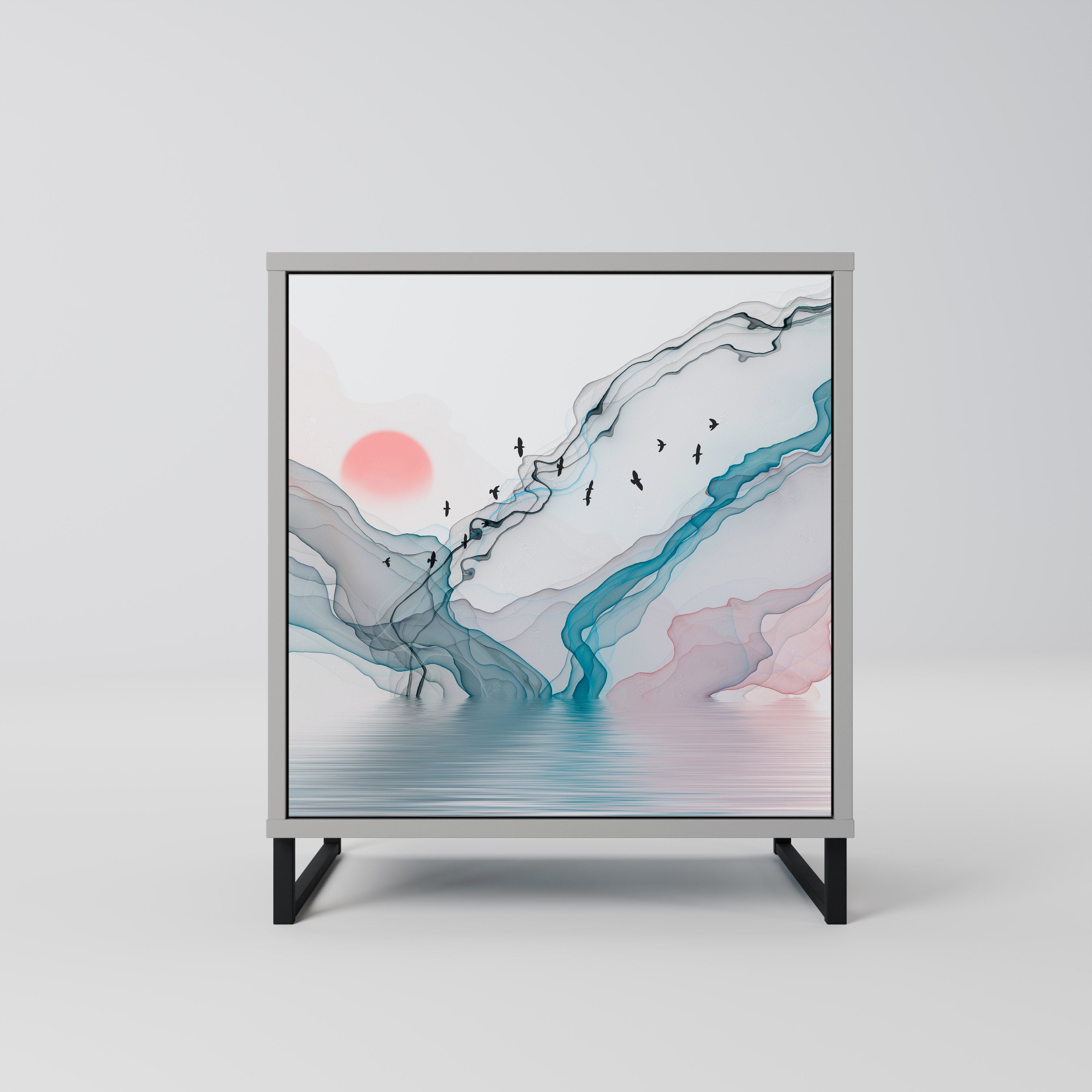 VELVET CROSSING Sideboard mit 1 Tür in Grau