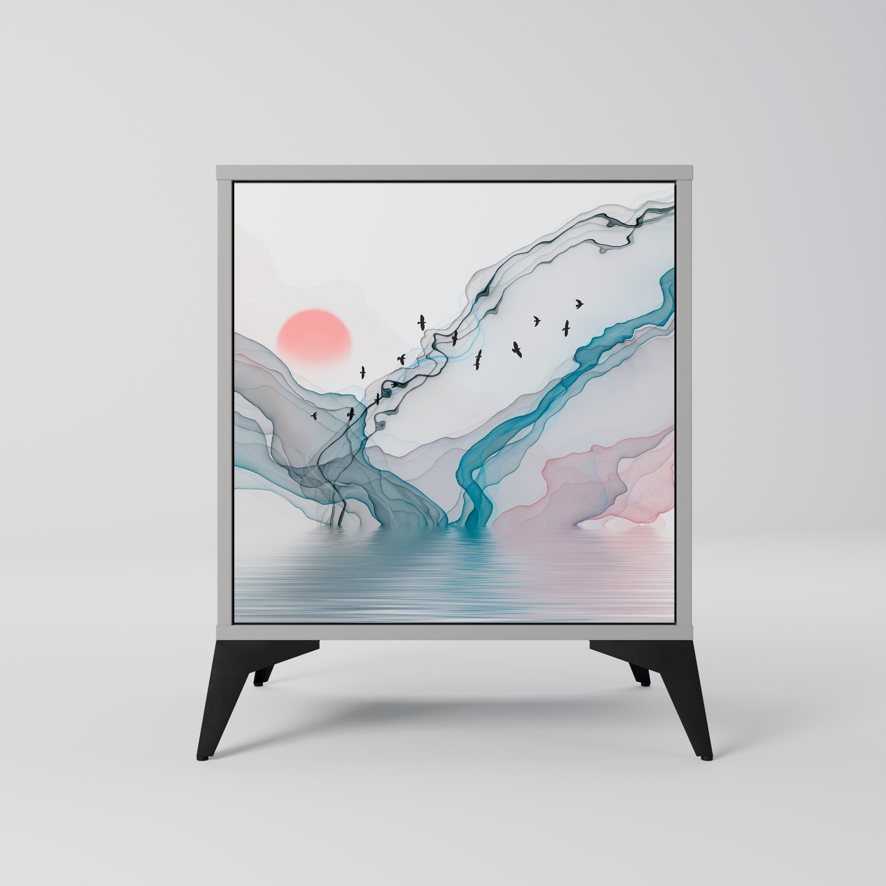 VELVET CROSSING Sideboard mit 1 Tür in Grau