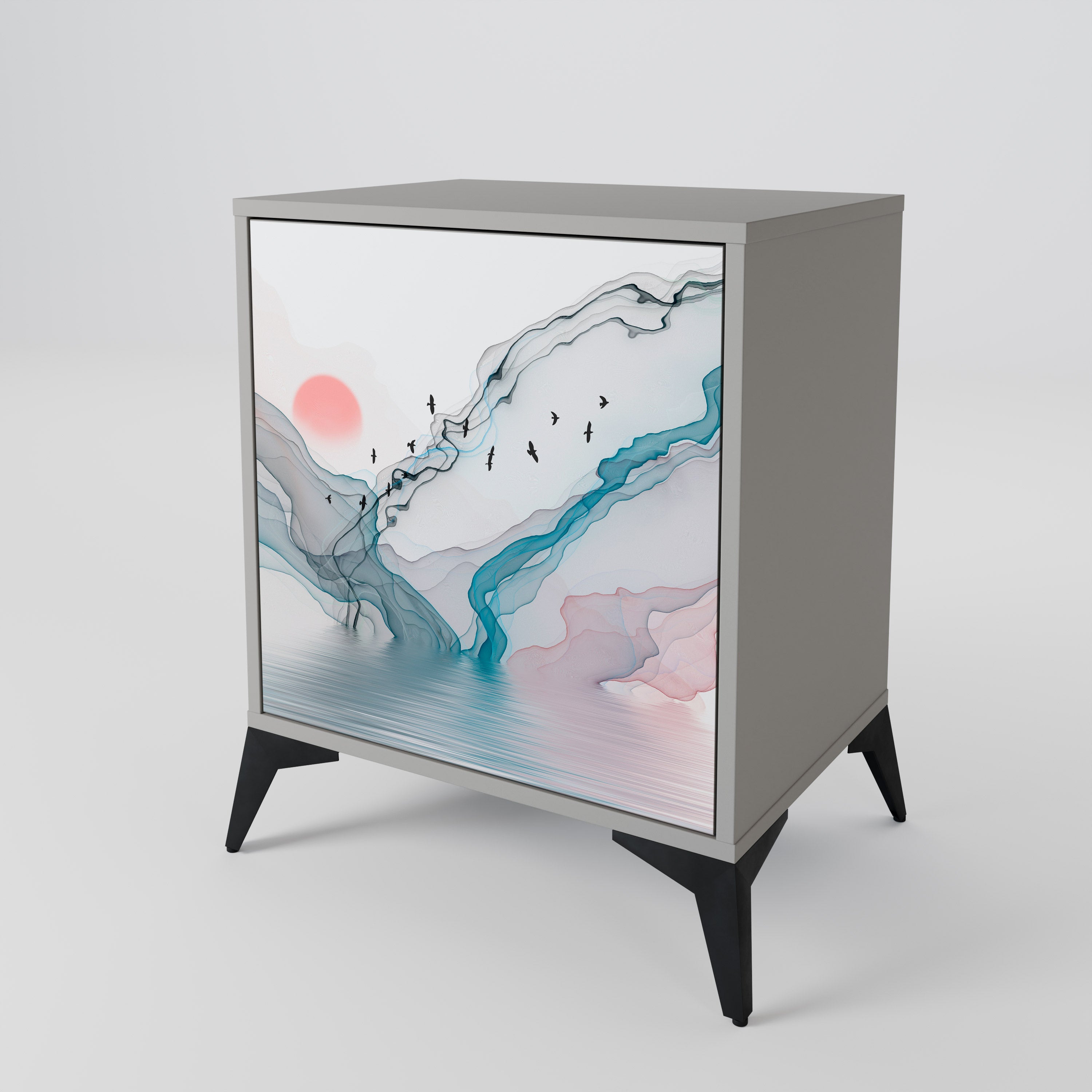 VELVET CROSSING Sideboard mit 1 Tür in Grau