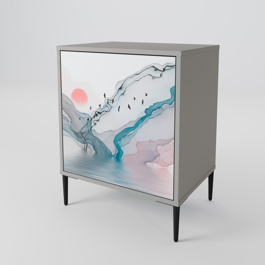 VELVET CROSSING Sideboard mit 1 Tür in Grau