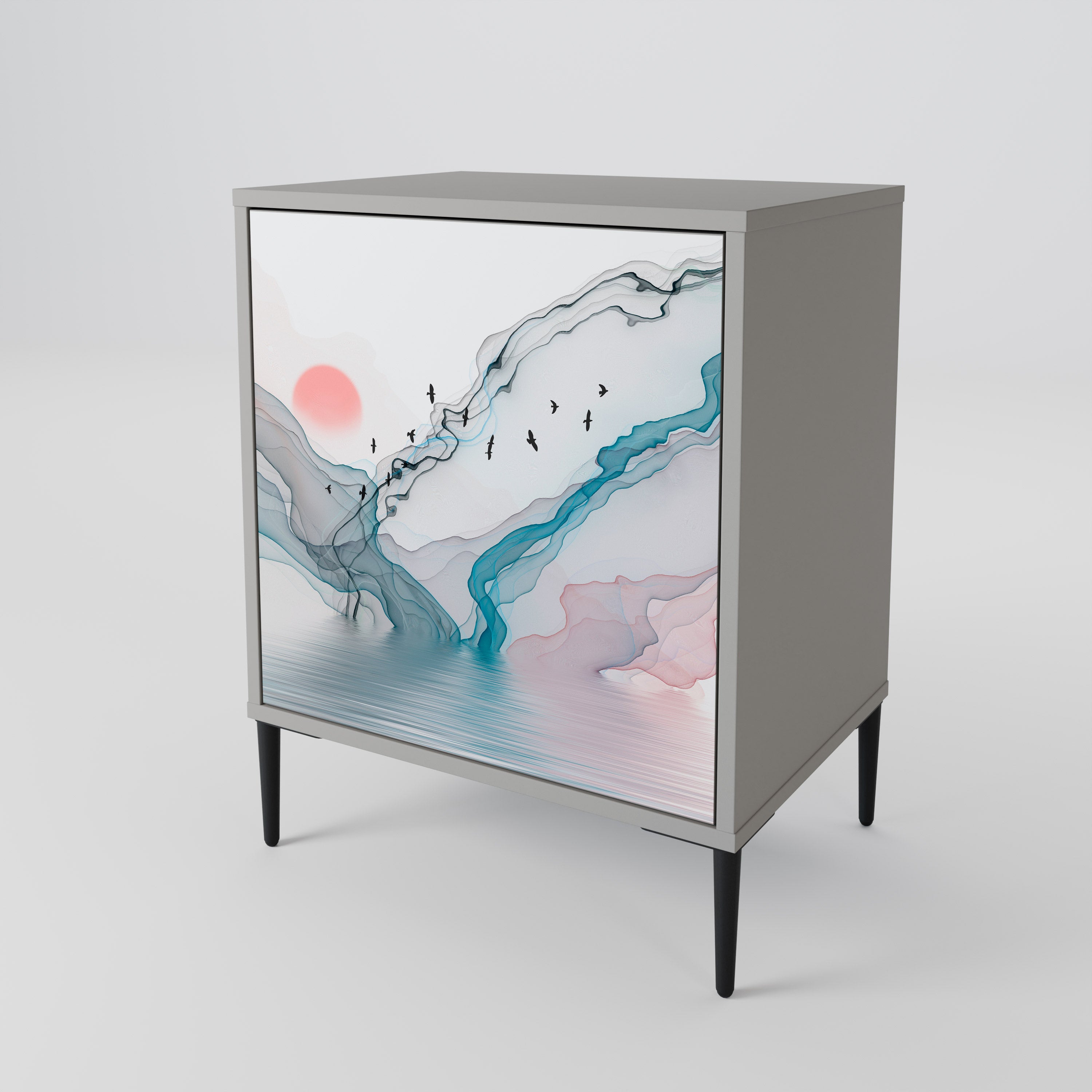 VELVET CROSSING Sideboard mit 1 Tür in Grau