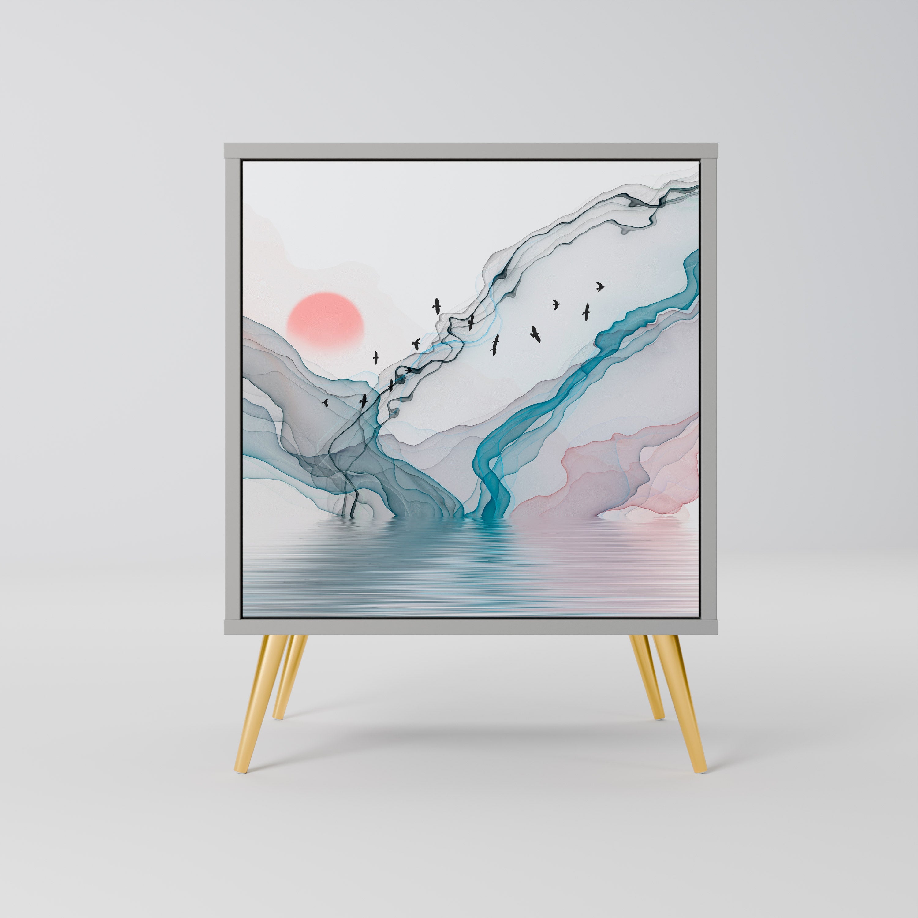 VELVET CROSSING Sideboard mit 1 Tür in Grau