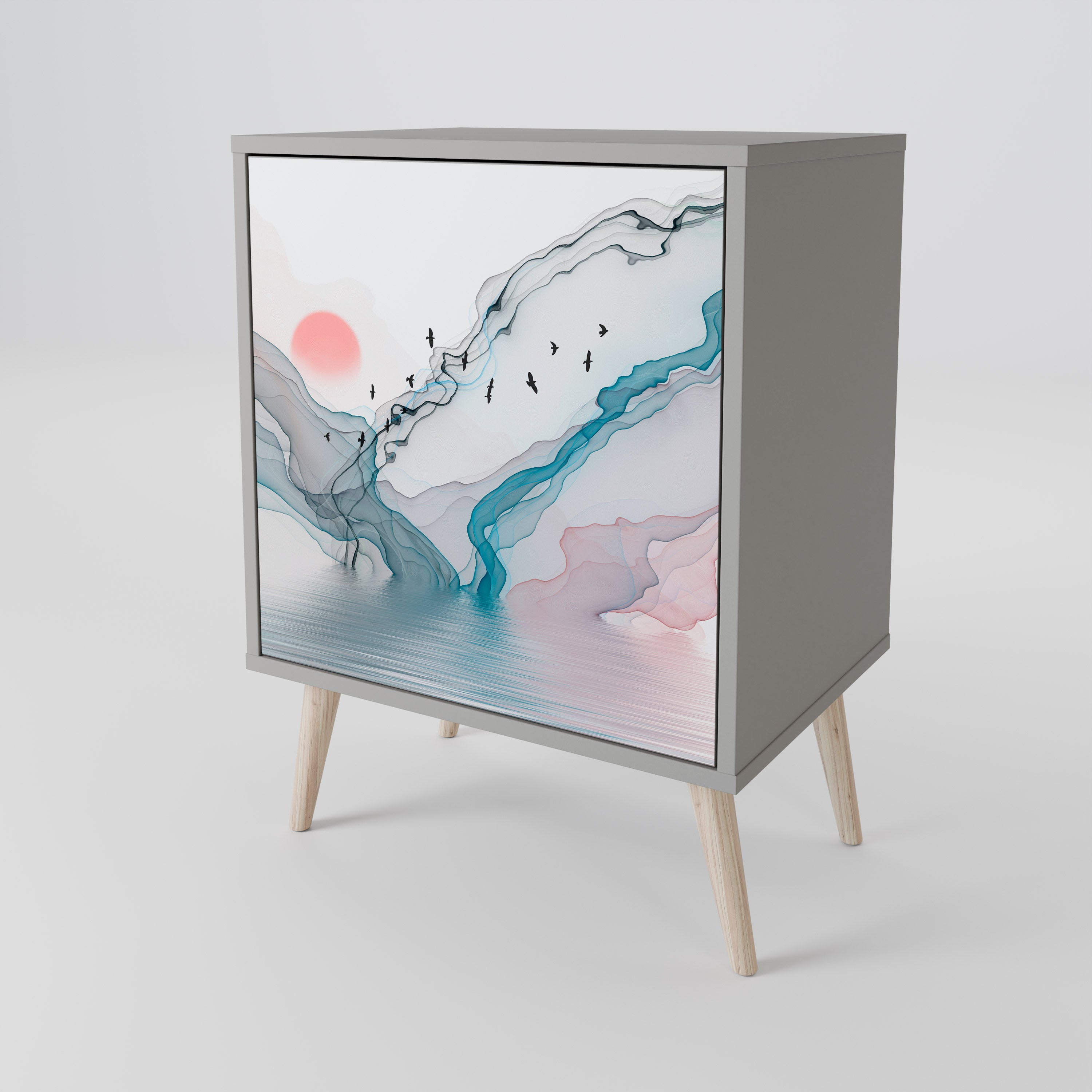 VELVET CROSSING Sideboard mit 1 Tür in Grau