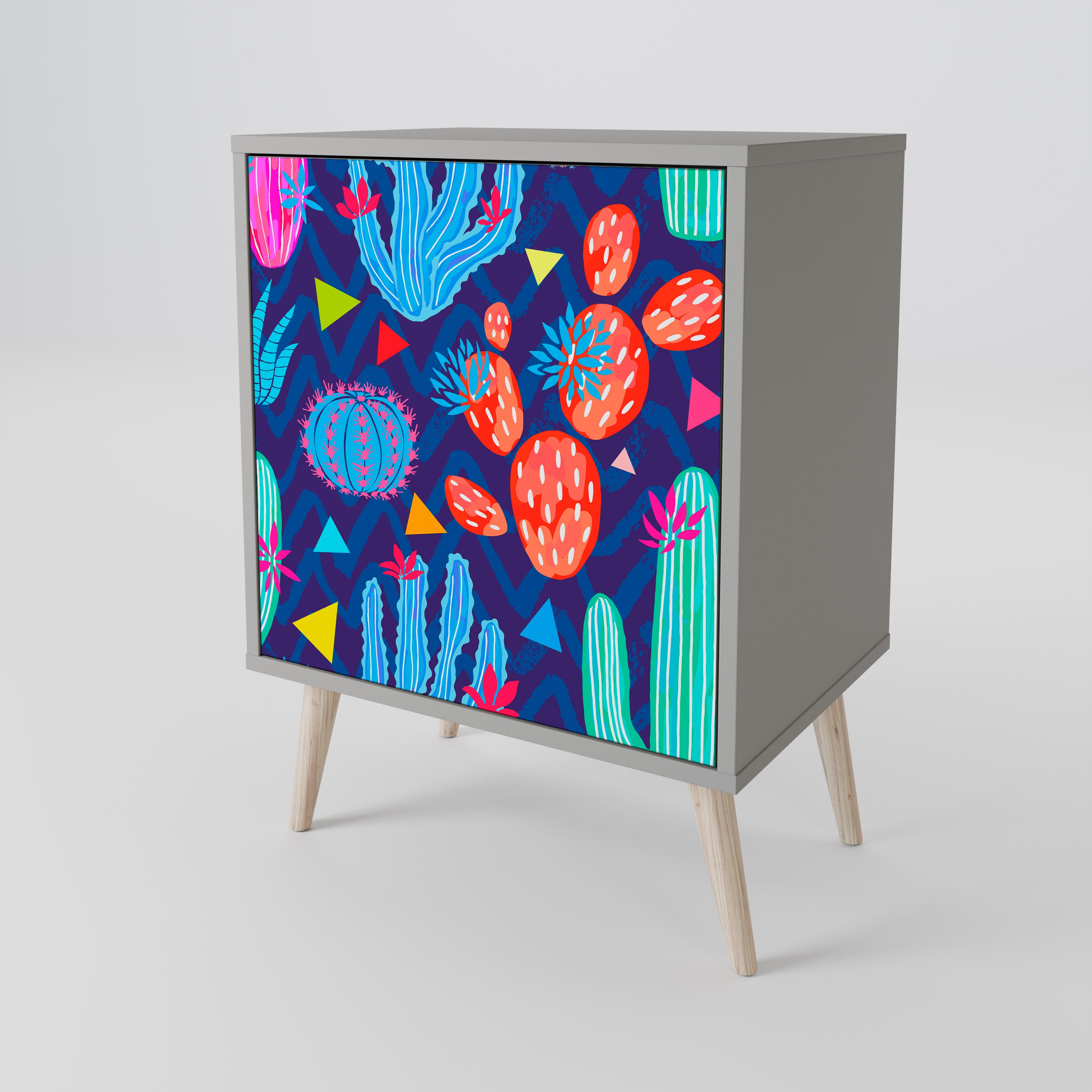 CACTUS VIBES Sideboard mit 1 Tür in Grau