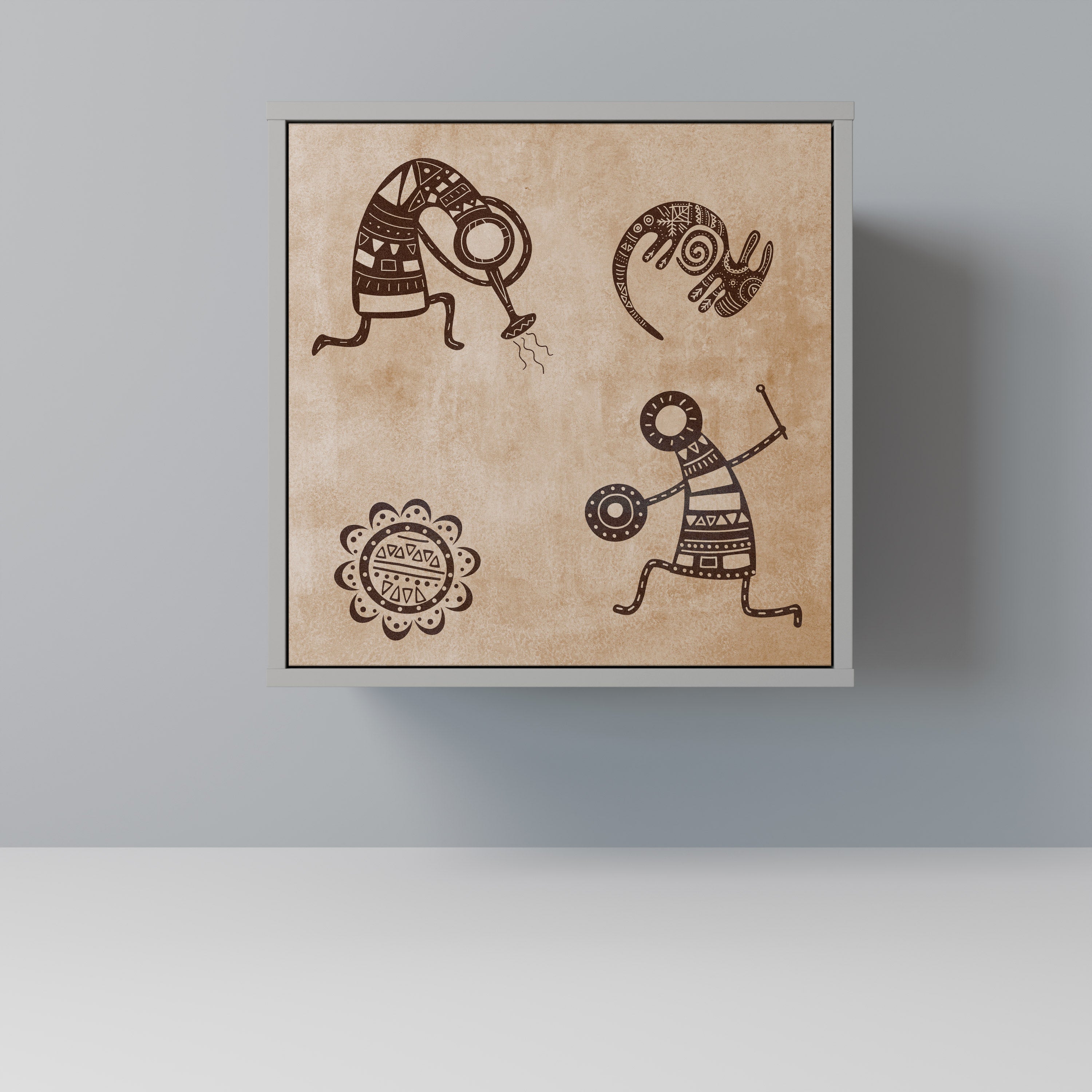 AFRICAN STYLE Sideboard mit 1 Tür in Grau