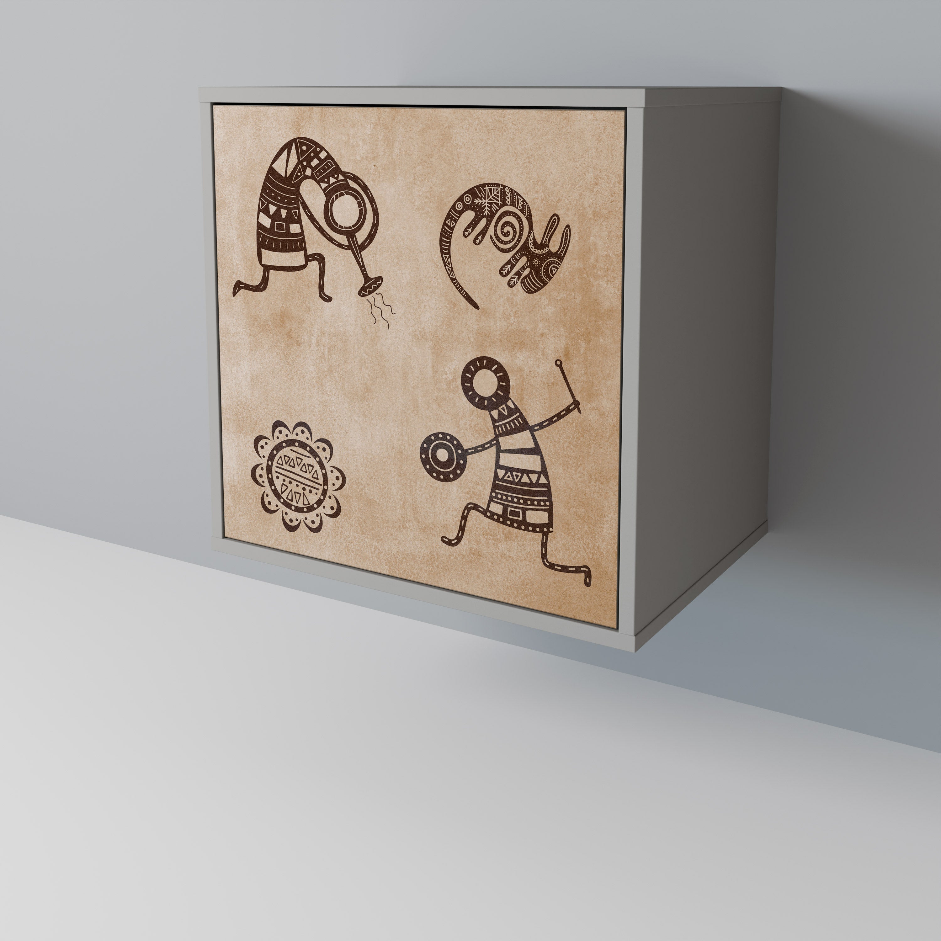 AFRICAN STYLE Sideboard mit 1 Tür in Grau