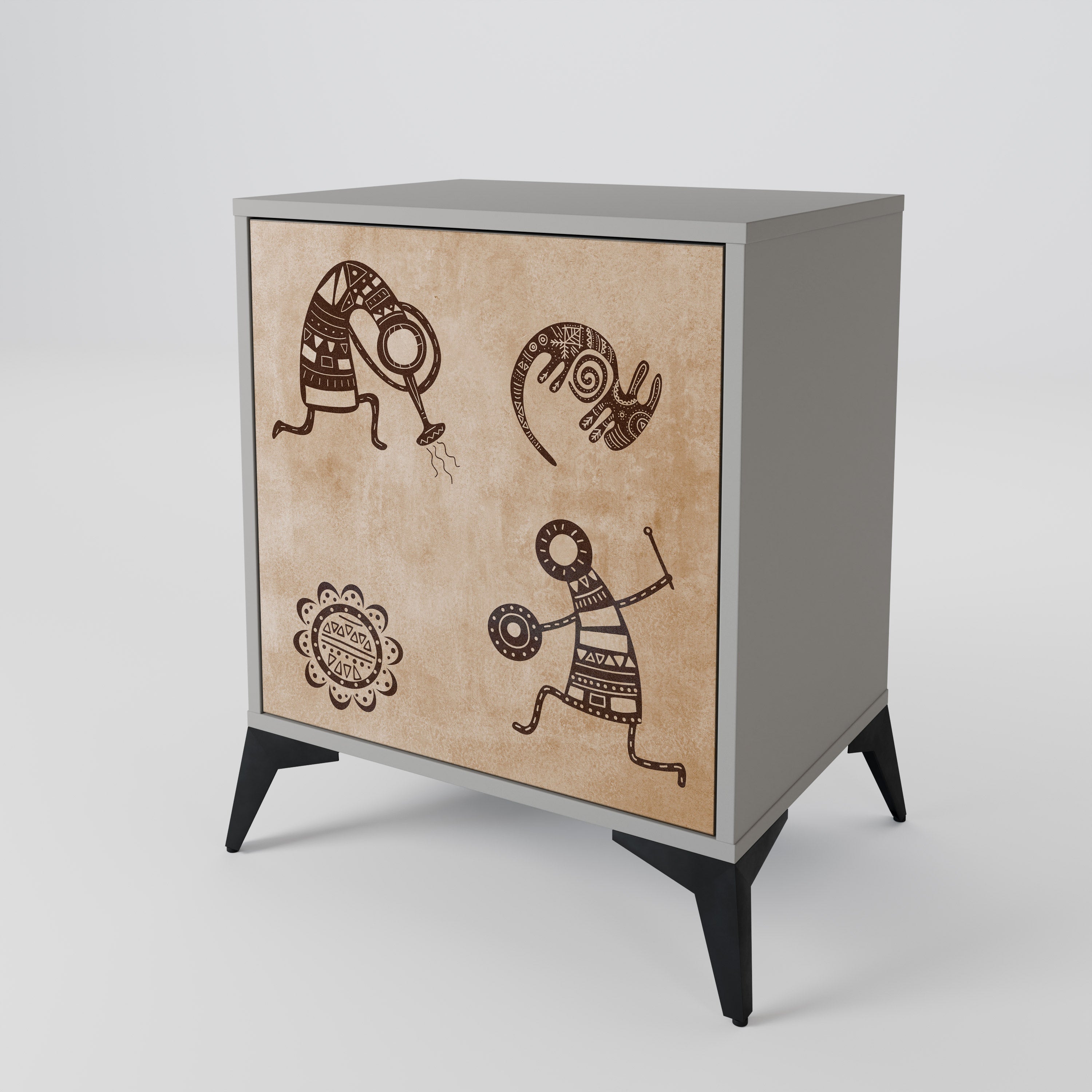 AFRICAN STYLE Sideboard mit 1 Tür in Grau