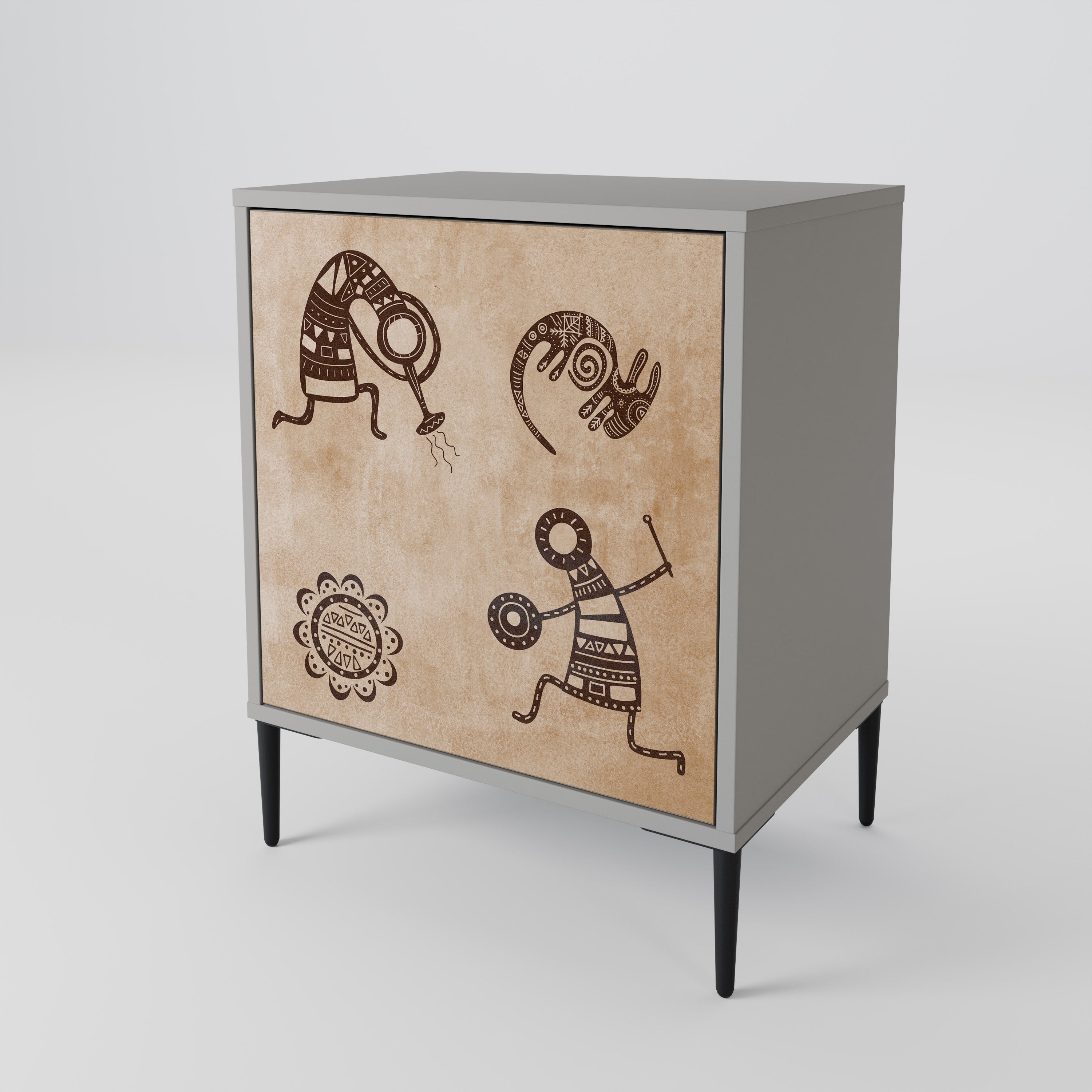 AFRICAN STYLE Sideboard mit 1 Tür in Grau