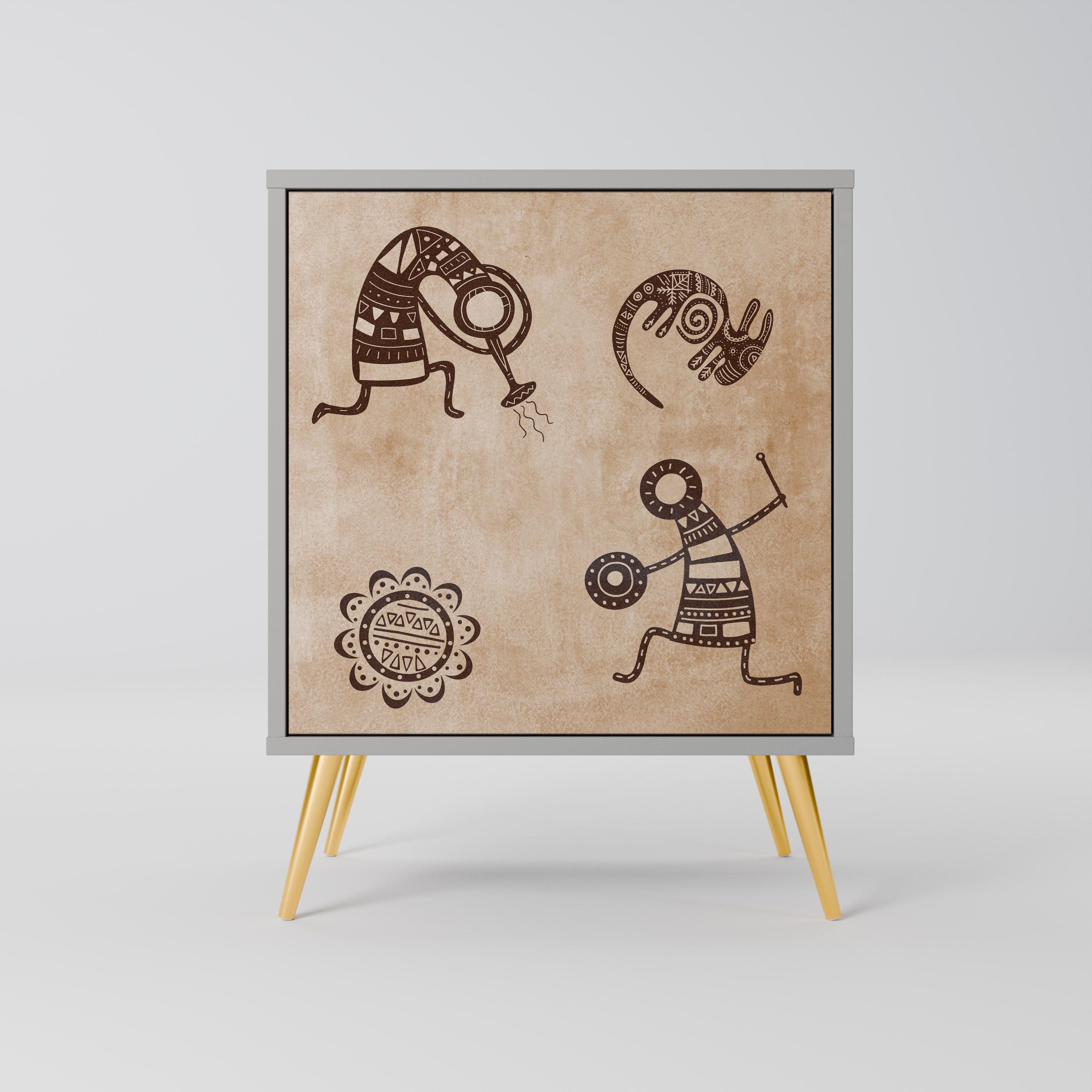 AFRICAN STYLE Sideboard mit 1 Tür in Grau