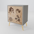 AFRICAN STYLE Sideboard mit 1 Tür in Grau