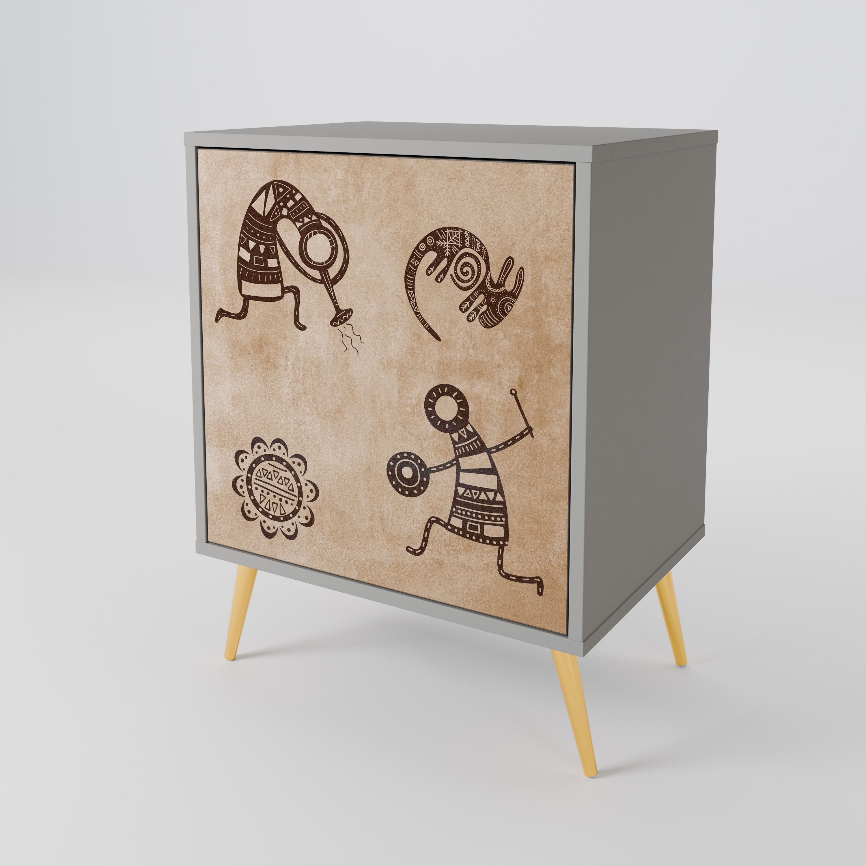 AFRICAN STYLE Sideboard mit 1 Tür in Grau